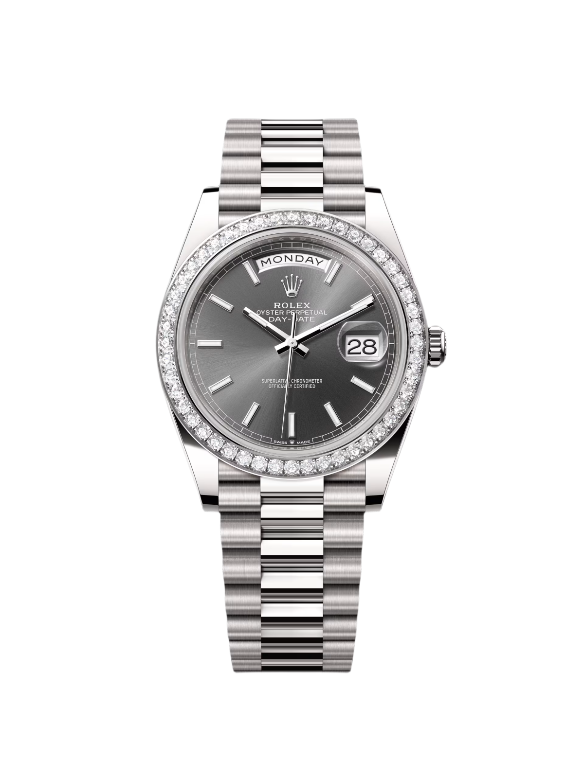 【Free Shipping】【Super Clone】RLX  Day-Date 40mm 228349RBR-0041 Slate Dial President Bracelet