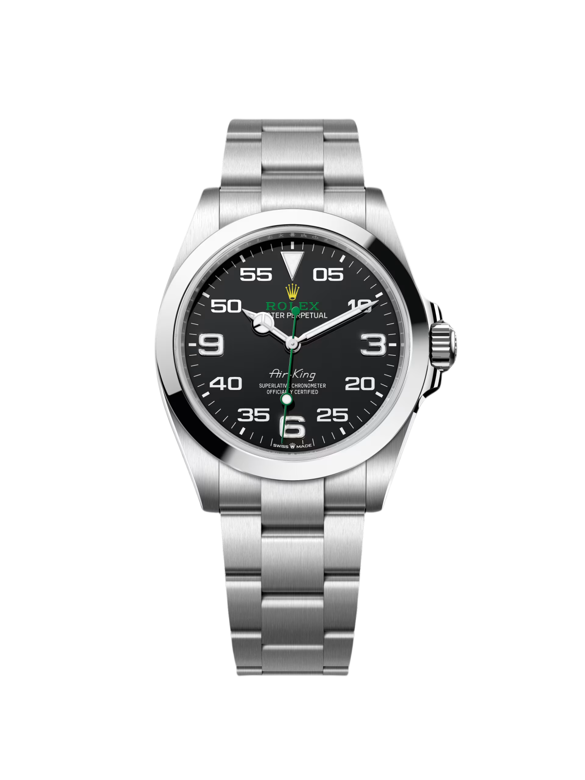 【Free Shipping】【Super Clone】RLX  Oyster Perpetual Air King Black Dial Steel Mens Watch 126900 Box Card