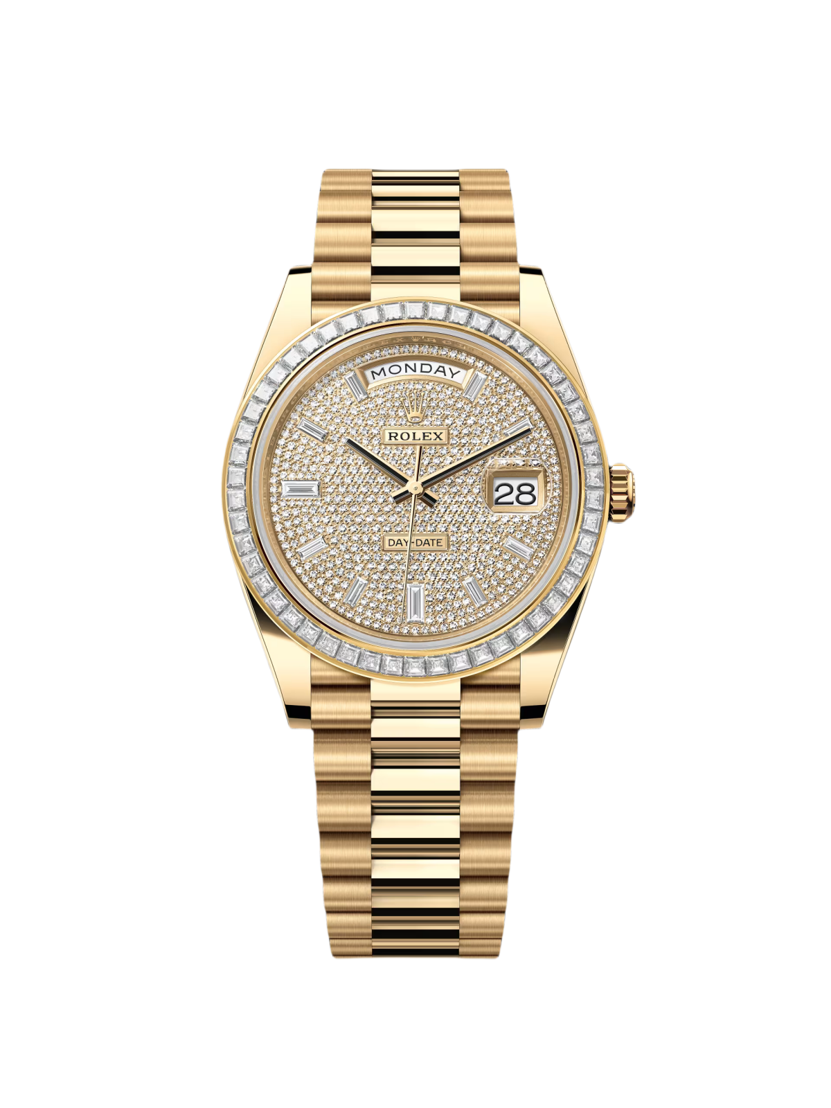 【Free Shipping】【Super Clone】RLX Day-Date 40mm 228398TBR-0036 Diamond Paved Dial President Watch