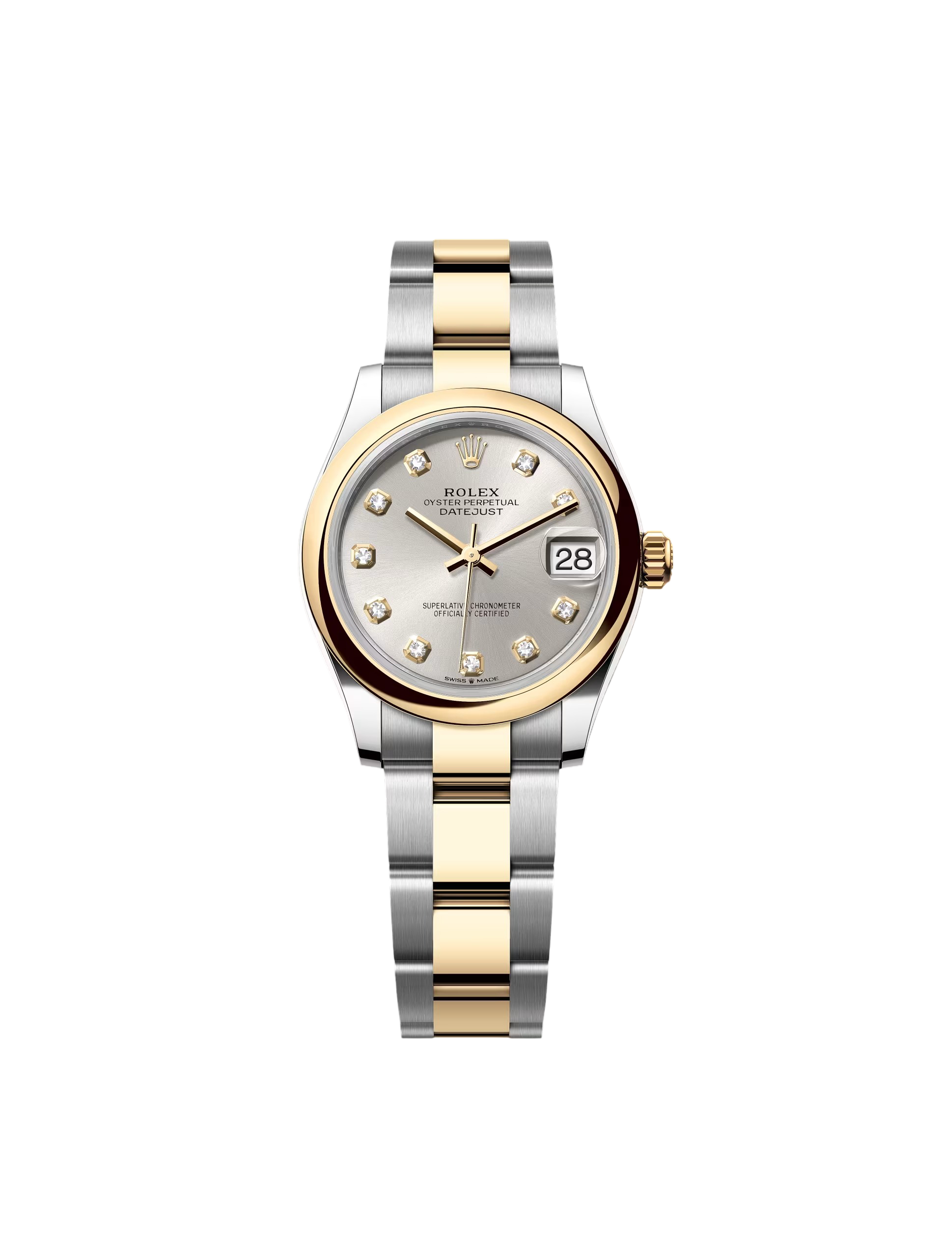 【Free Shipping】【Super Clone】RLX Datejust m278243-0019/0020 31mm Silver Dial Yellow Rolesor Oyster Watch