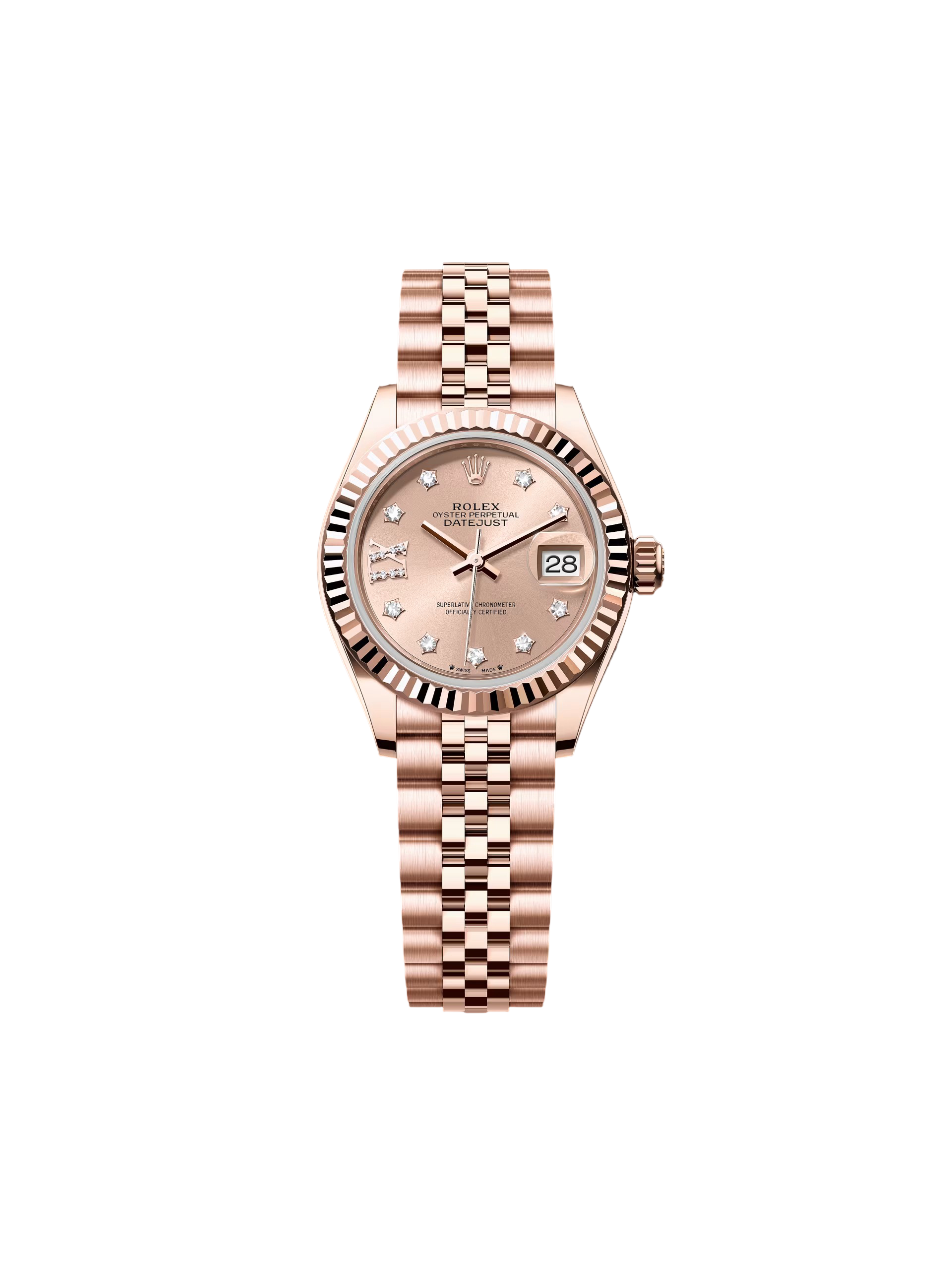 【Free Shipping】【Super Clone】RLX Lady-Datejust 28mm 279175 Rose Dial President Everose Gold