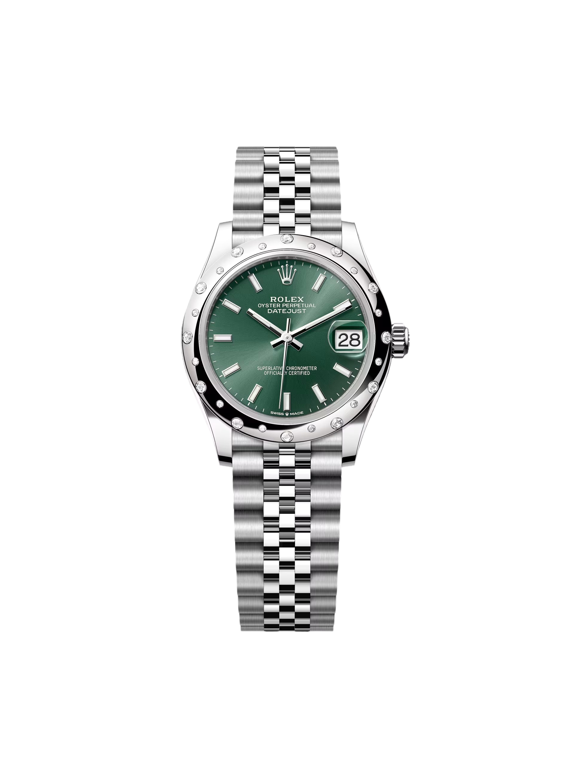 【Free Shipping】【Super Clone】RLX Datejust m278344-0019/0020 Mint Green Dial 31mm Domed Diamond Oyster Watch