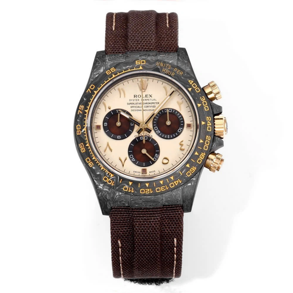 【Free Shipping】Rolex Cosmograph Daytona DIW Carbon “DESERT EAGLE ARABIC” 40mm Replica 1:1 – Top Quality Version
