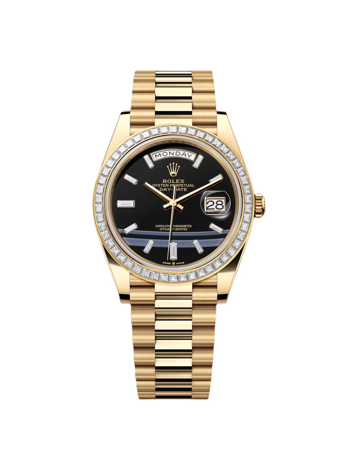 【Free Shipping】【Super Clone】RLX Day-Date 40mm 228398TBR-0038 Onyx Dial President Watch
