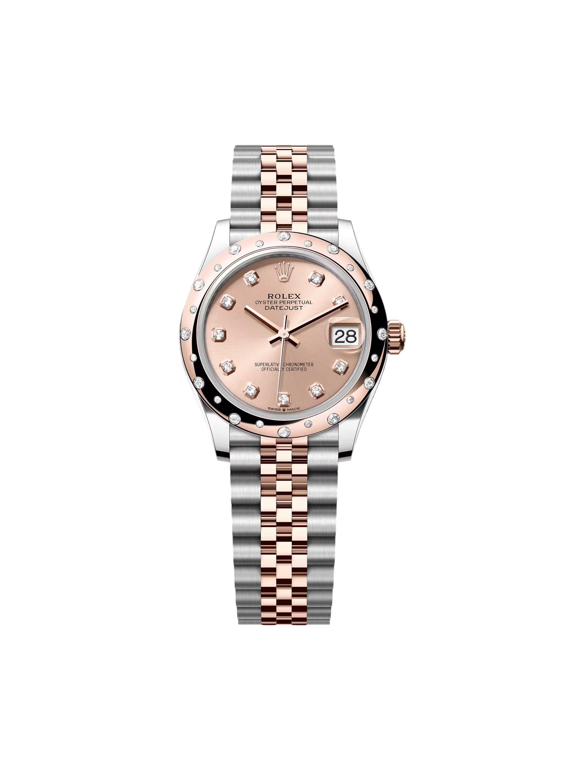 【Free Shipping】【Super Clone】RLX Datejust m278341-0023/0024 Rosé Dial 31mm Oyster Bracelet