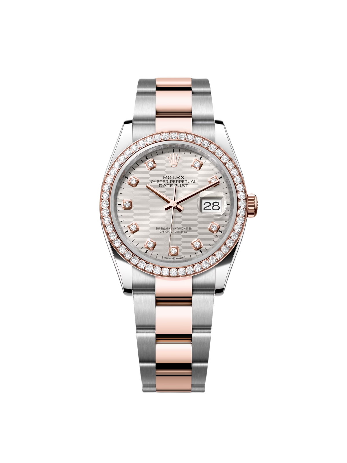 【Free Shipping】【Super Clone】RLX  Datejust 36mm 126281 Silver Palm Index Dial Jubilee Bracelet