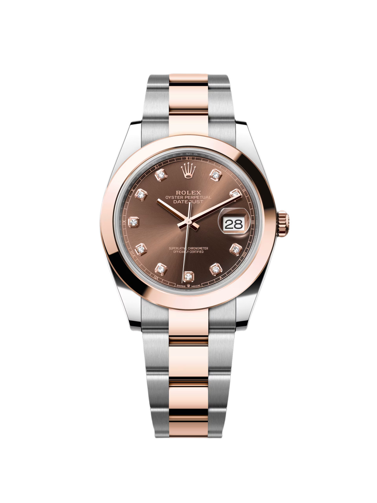 【Free Shipping】【Super Clone】RLX Datejust 41mm 126301 Chocolate Diamond Jubilee Steel and Everose Gold Watch