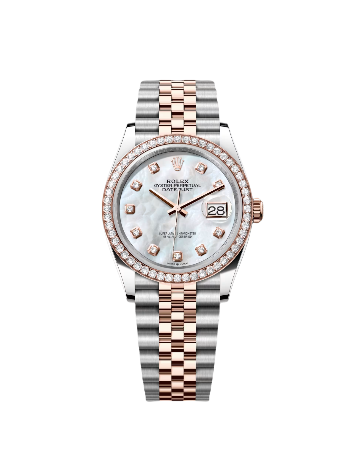 【Free Shipping】【Super Clone】RLX  Datejust 36mm 126281 Mother-of-Pearl Dial Jubilee Bracelet