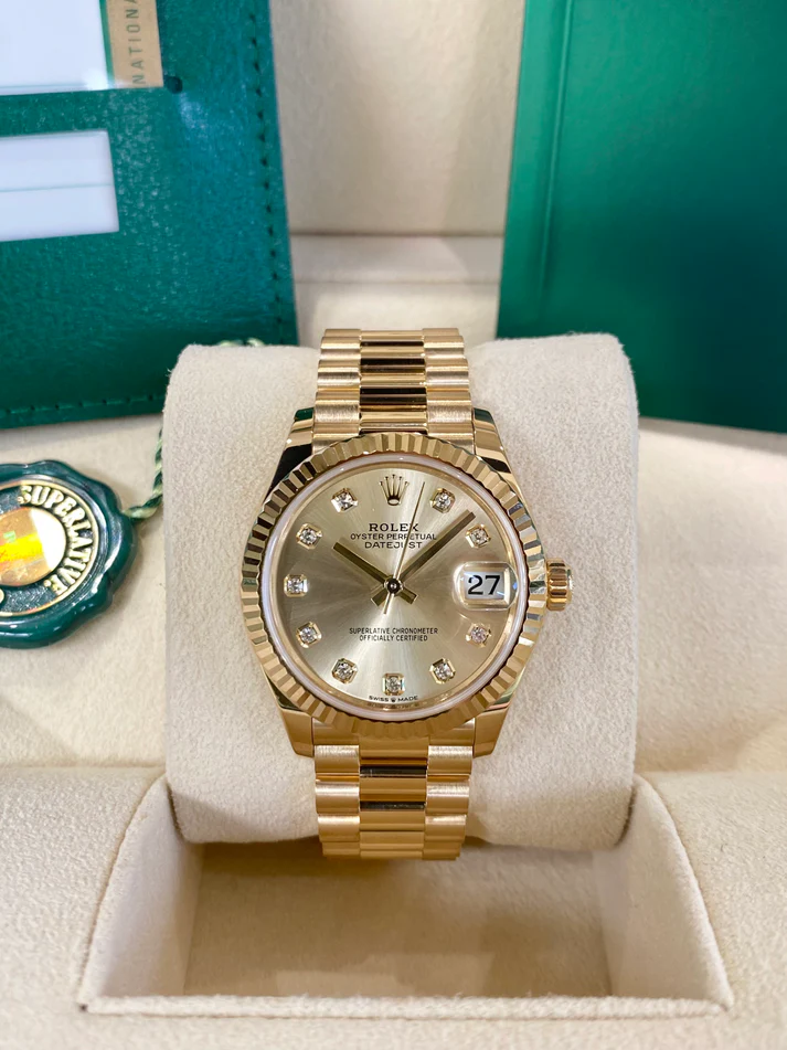 【Free Shipping】【Super Clone】RLX Datejust m278278-0009 Champagne 31mm Dial President Bracelet Watch