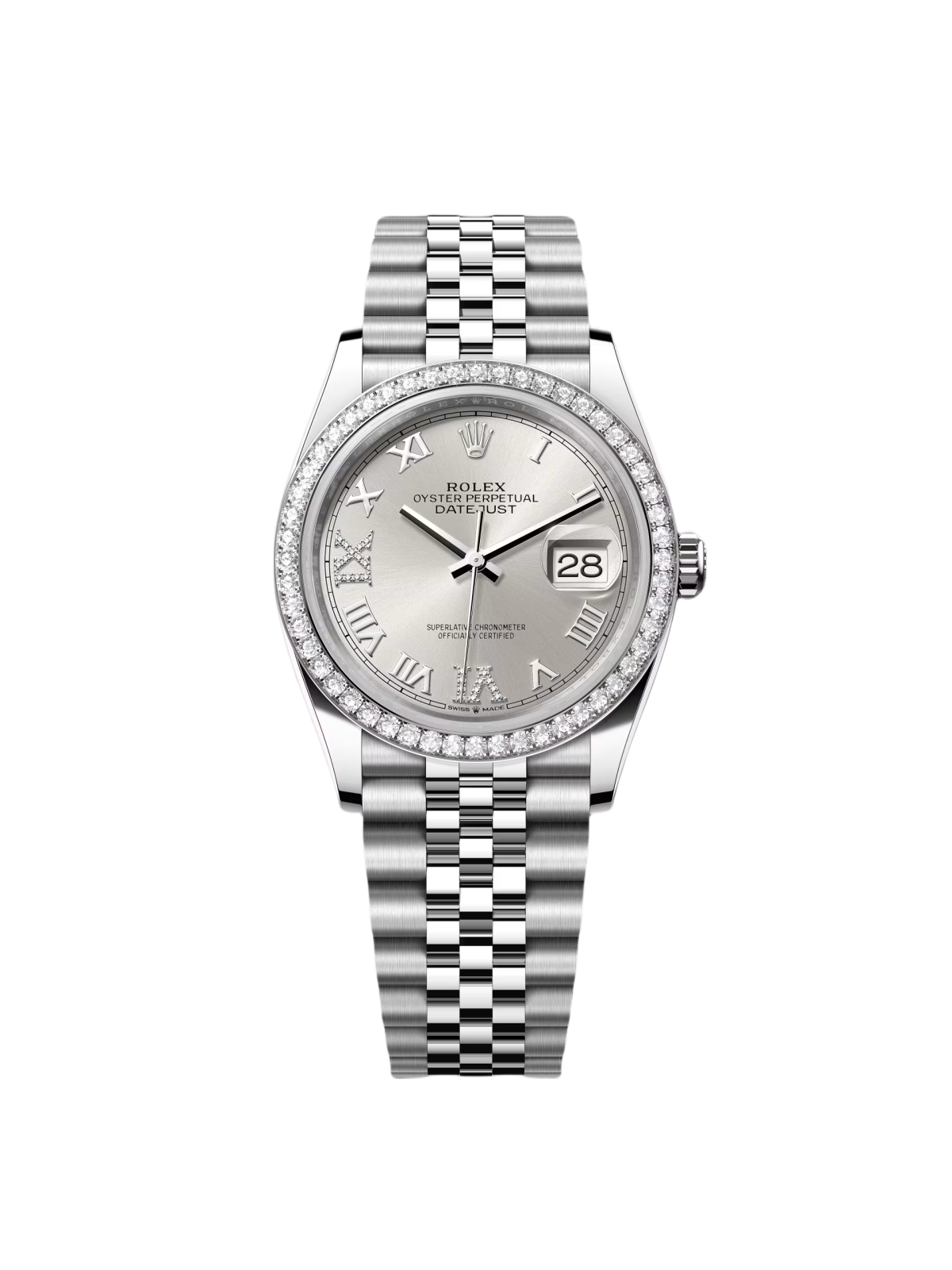 【Free Shipping】【Super Clone】RLX  Datejust 36mm 126284 Silver Dial Jubilee Bracelet
