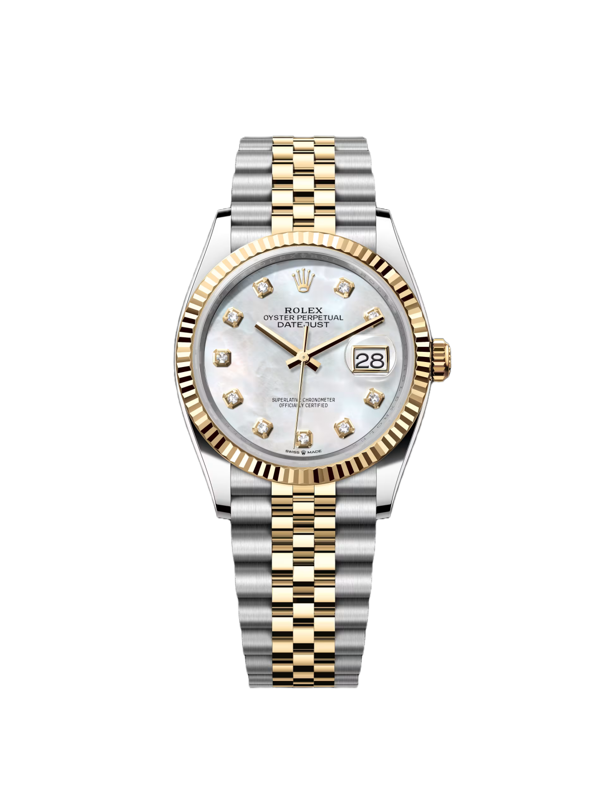 【Free Shipping】【Super Clone】RLX  Datejust 36mm 126233 MOP Diamond Dial Jubilee Two-Tone Bracelet Watch