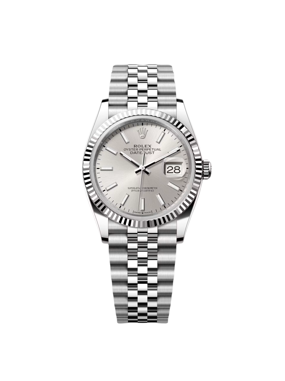 【Free Shipping】【Super Clone】RLX  Datejust 36mm 126234 Silver Index Dial Oyster Stainless Steel
