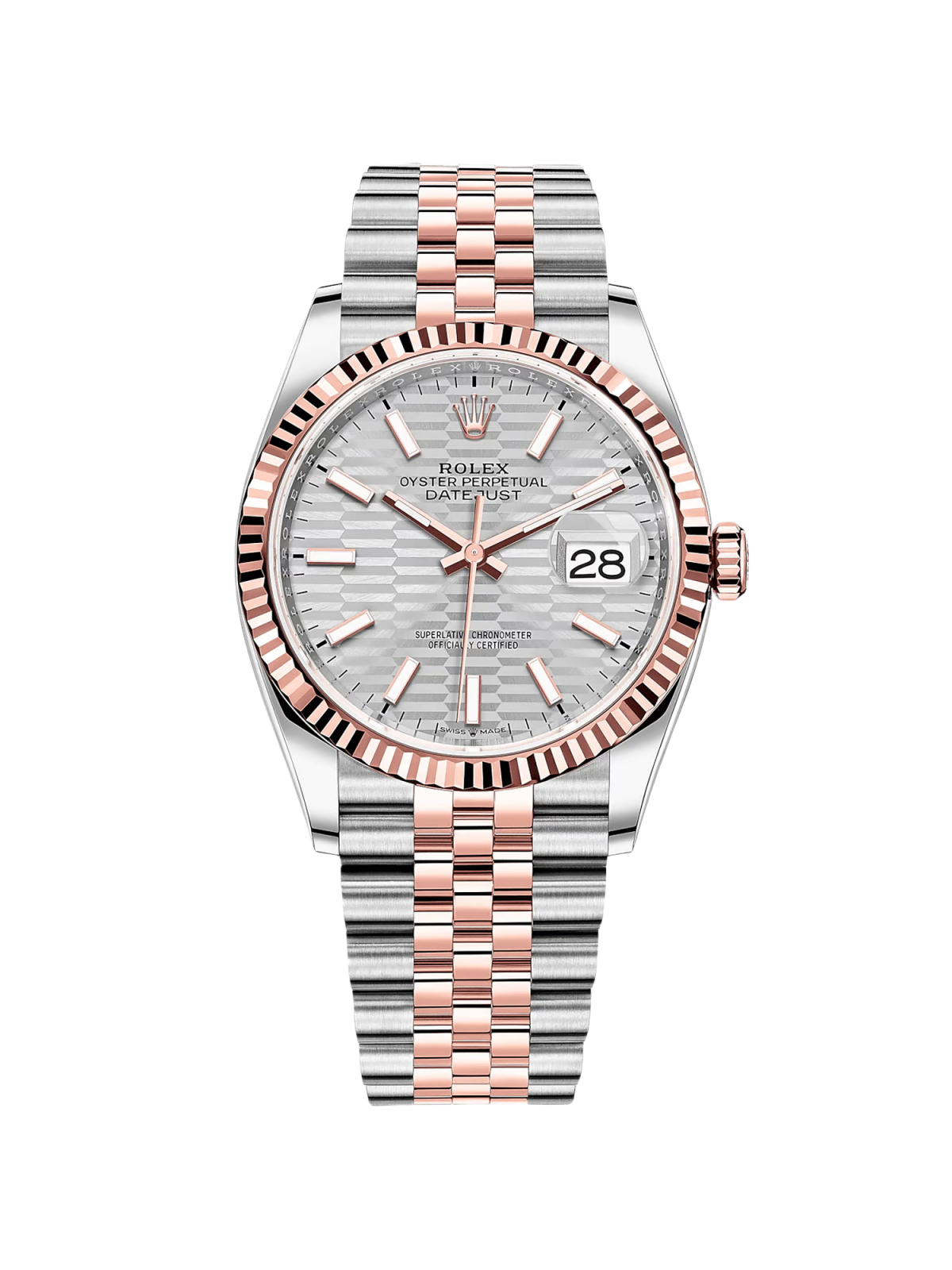【Free Shipping】【Super Clone】RLX  Datejust 36mm 126231 Silver Fluted Motif Dial Jubilee Bracelet