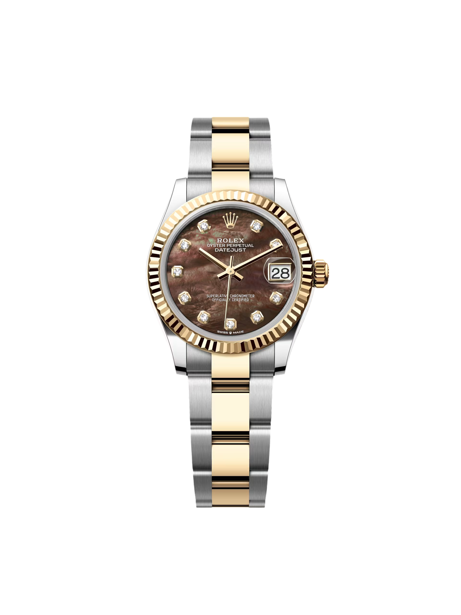 【Free Shipping】【Super Clone】RLX Datejust m278273-0023/0024 31mm Black Mother-of-Pearl Dial Stainless Steel and Yellow Gold Oyster Watch