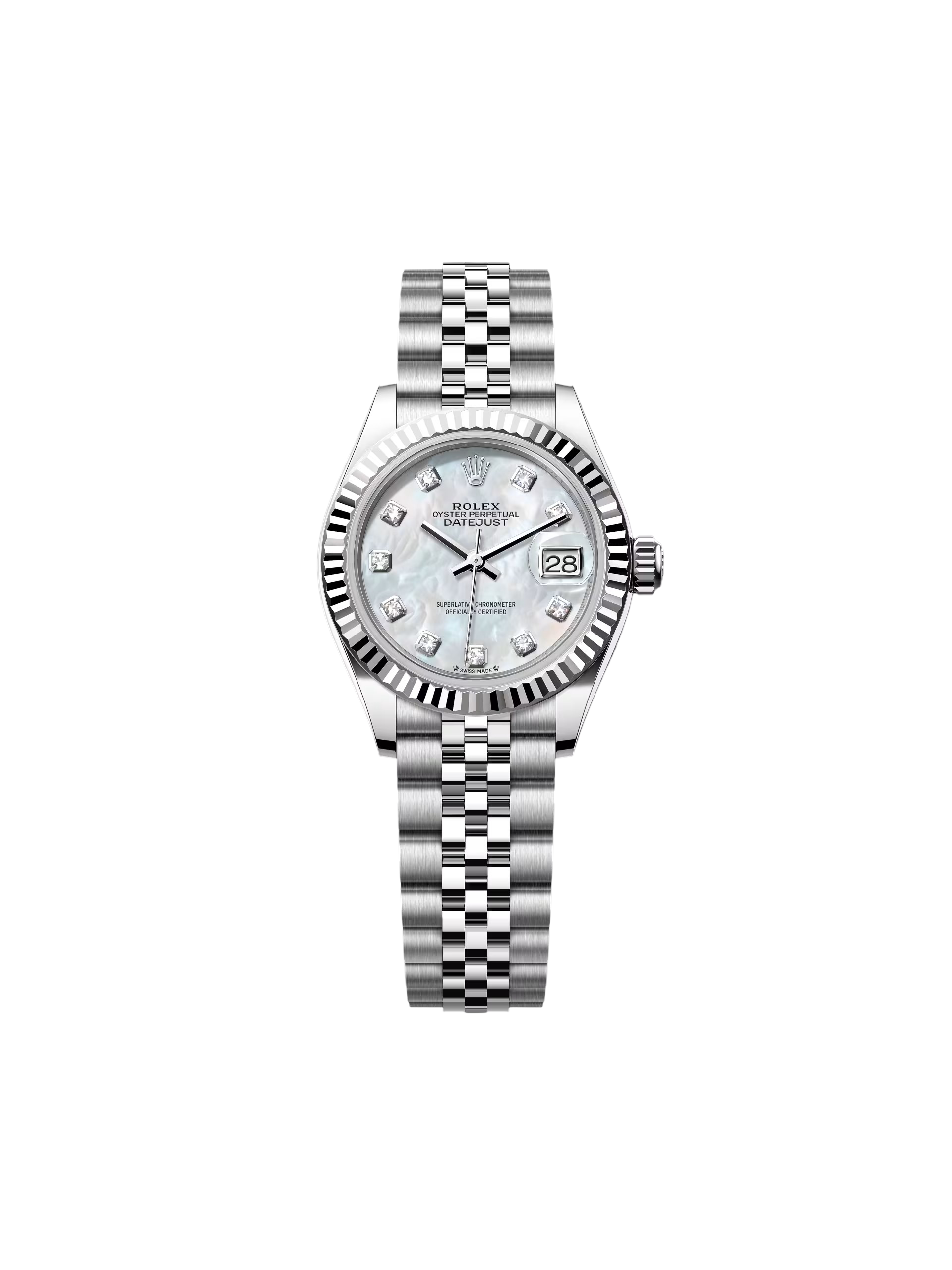 【Free Shipping】【Super Clone】RLX Lady-Datejust 28mm 279174 Mother Of Pearl Diamond Dial Oyster Bracelet