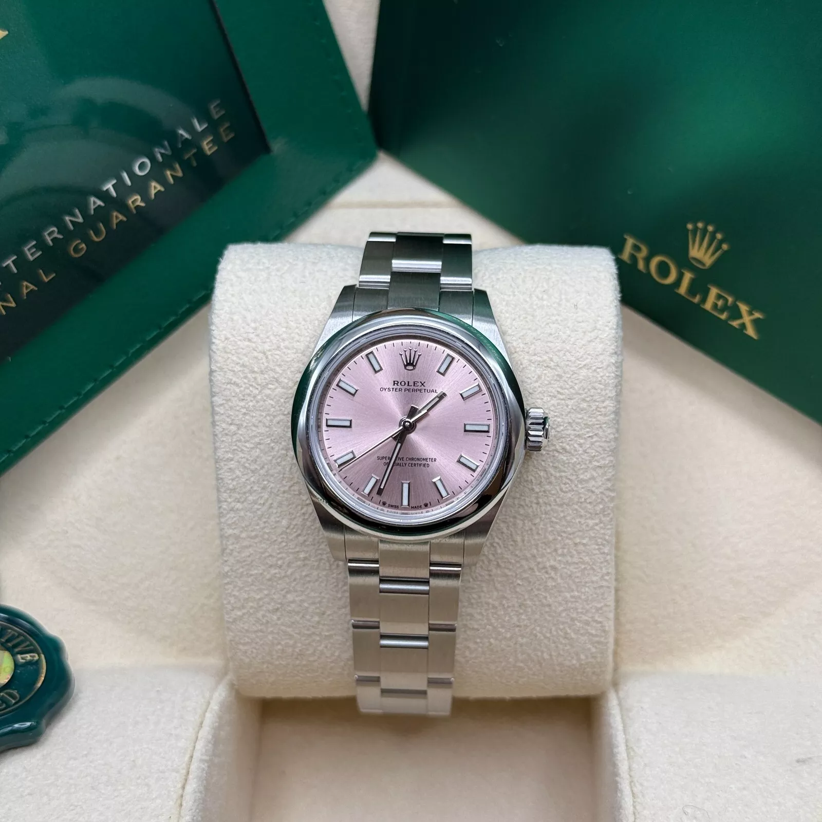 【Free Shipping】【Super Clone】RLX Oyster Perpetual 28mm 276200-0009 Pink Dial Oyster Stainless Steel Bracelet