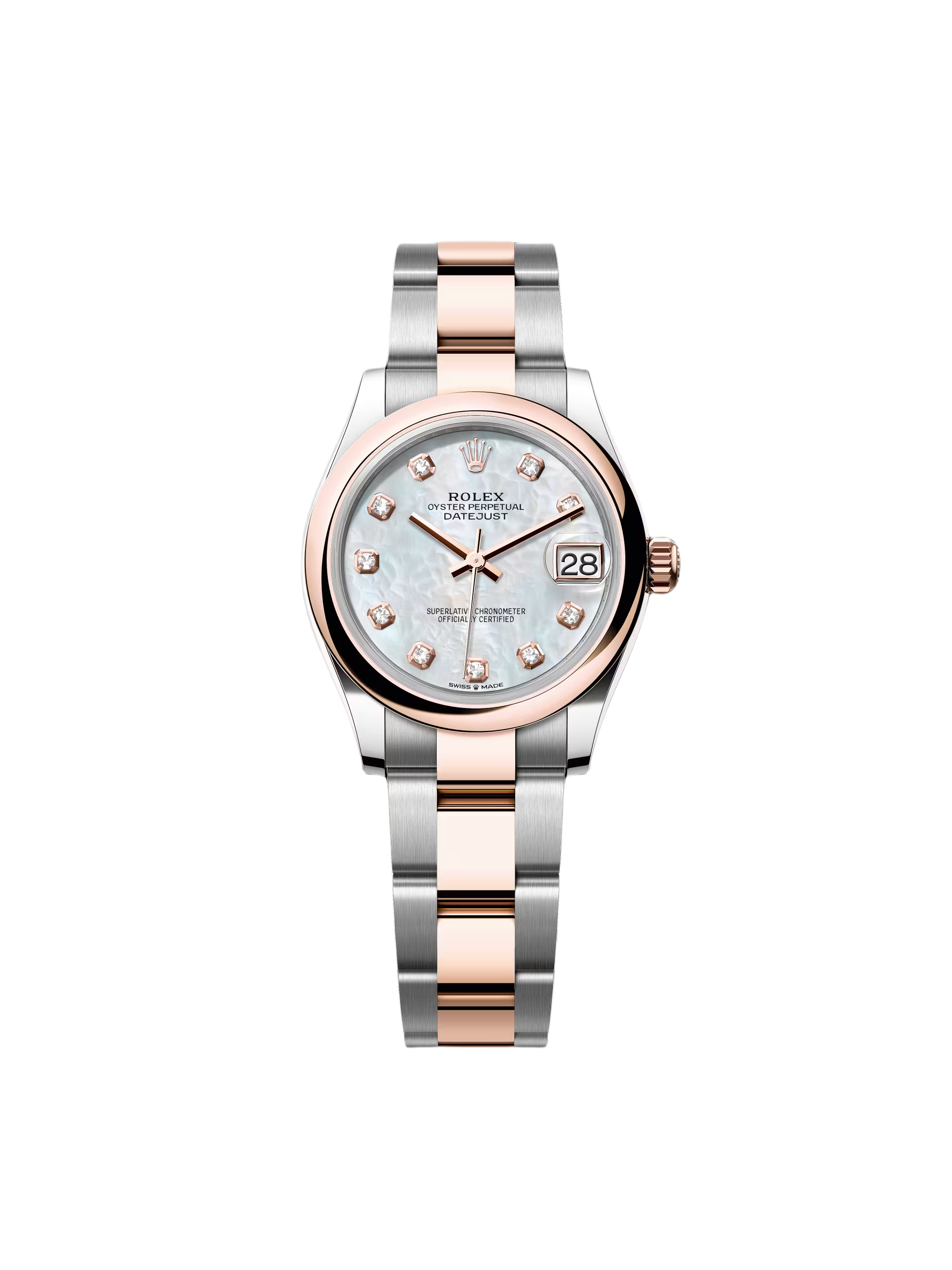 【Free Shipping】【Super Clone】RLX Datejust m278241-0025/0026 White Mother-of-Pearl 31mm Dial Oyster Bracelet Watch