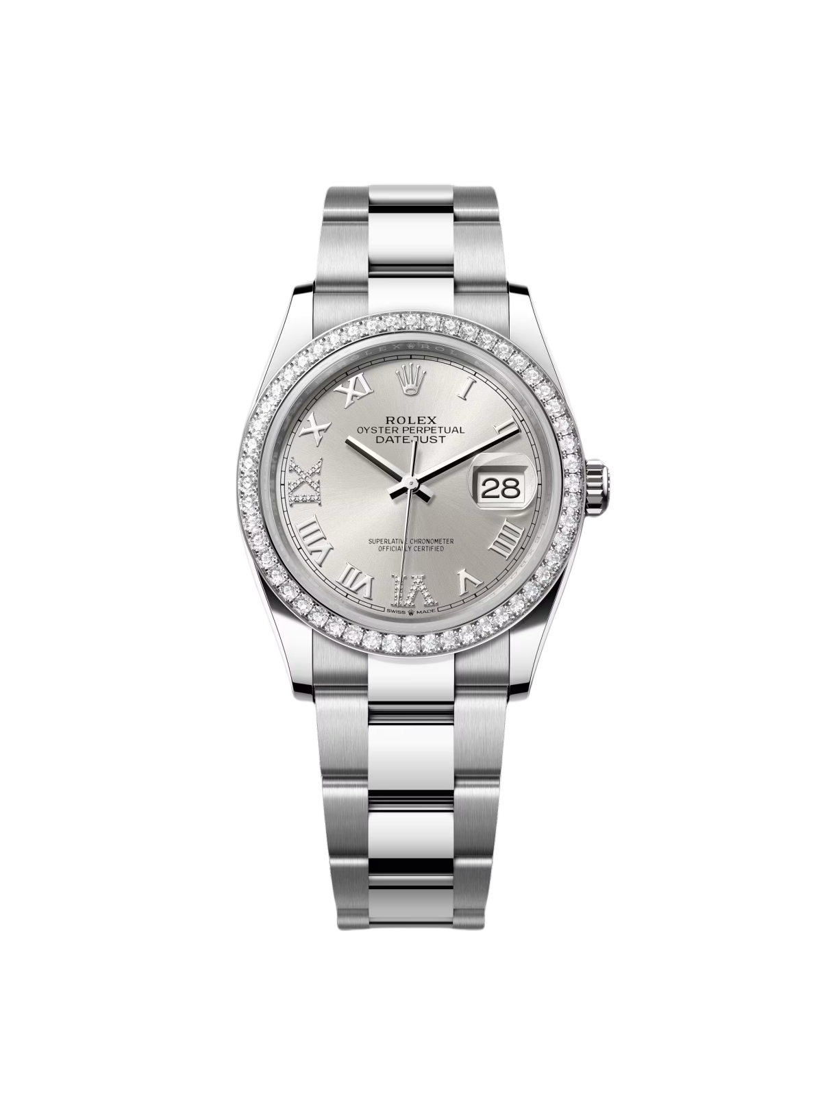 【Free Shipping】【Super Clone】RLX  Datejust 36mm 126284 Silver Dial Jubilee Bracelet