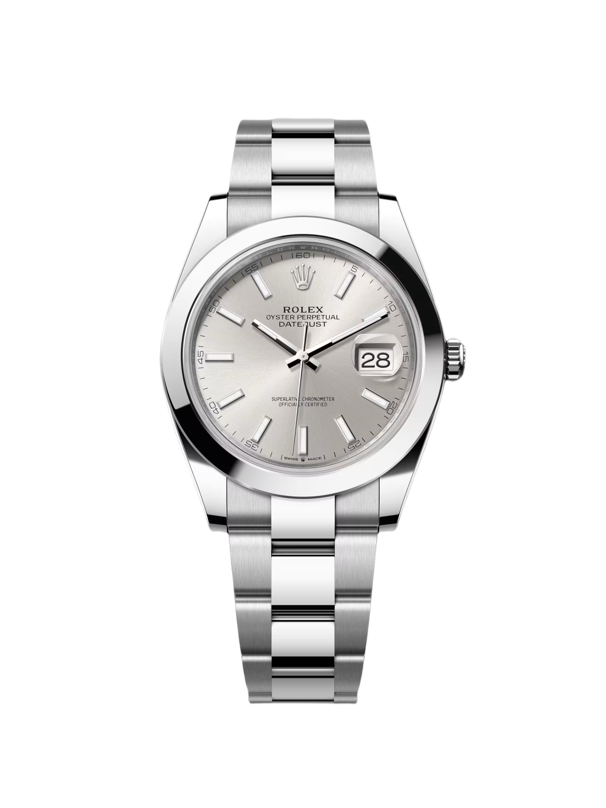 【Free Shipping】【Super Clone】RLX Datejust 41mm 126300 Silver Index Jubilee Stainless Steel Watch