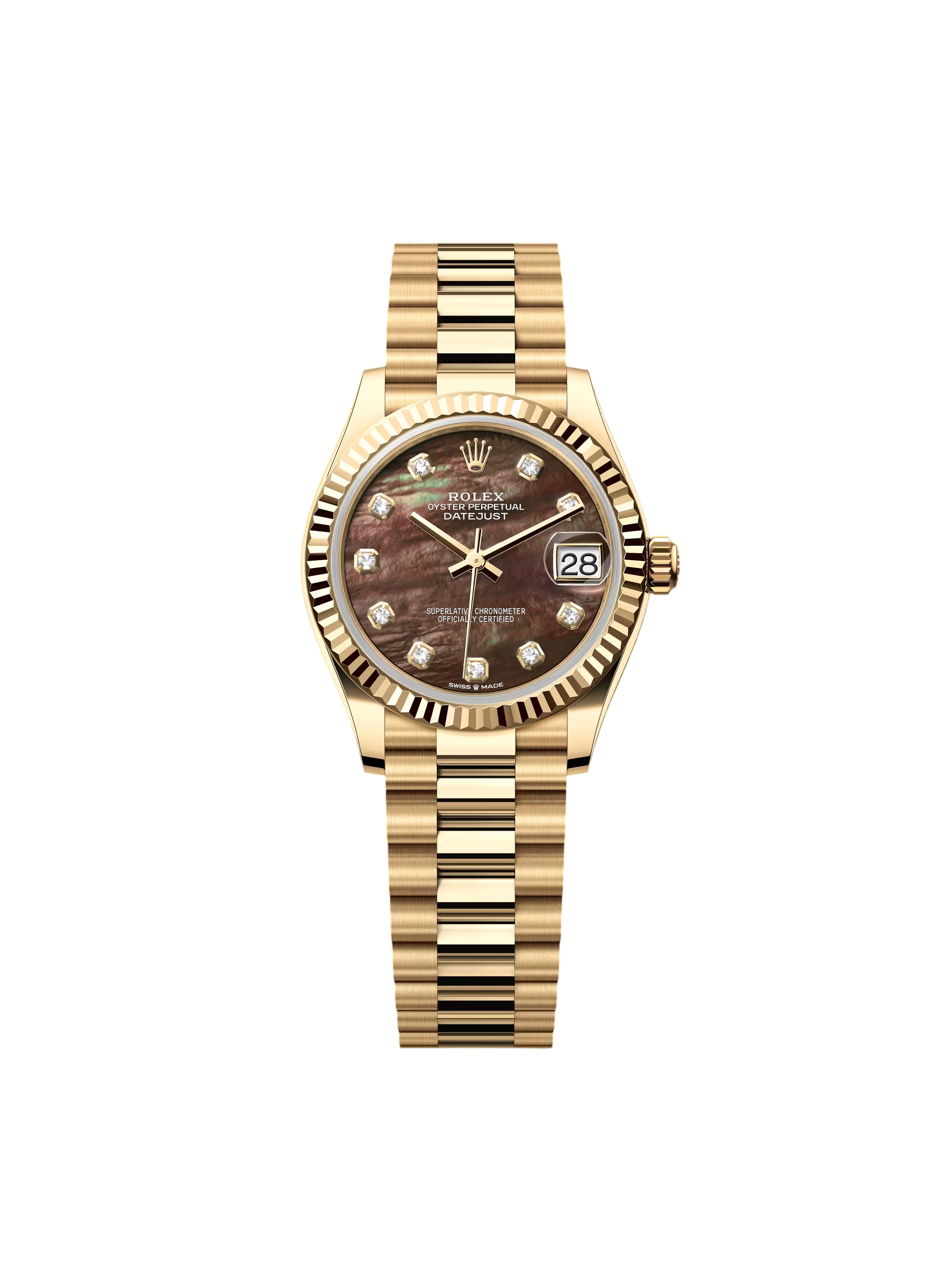 【Free Shipping】【Super Clone】RLX Datejust m278278-0038 Black Mother-of-Pearl 31mm Dial President Bracelet Watch
