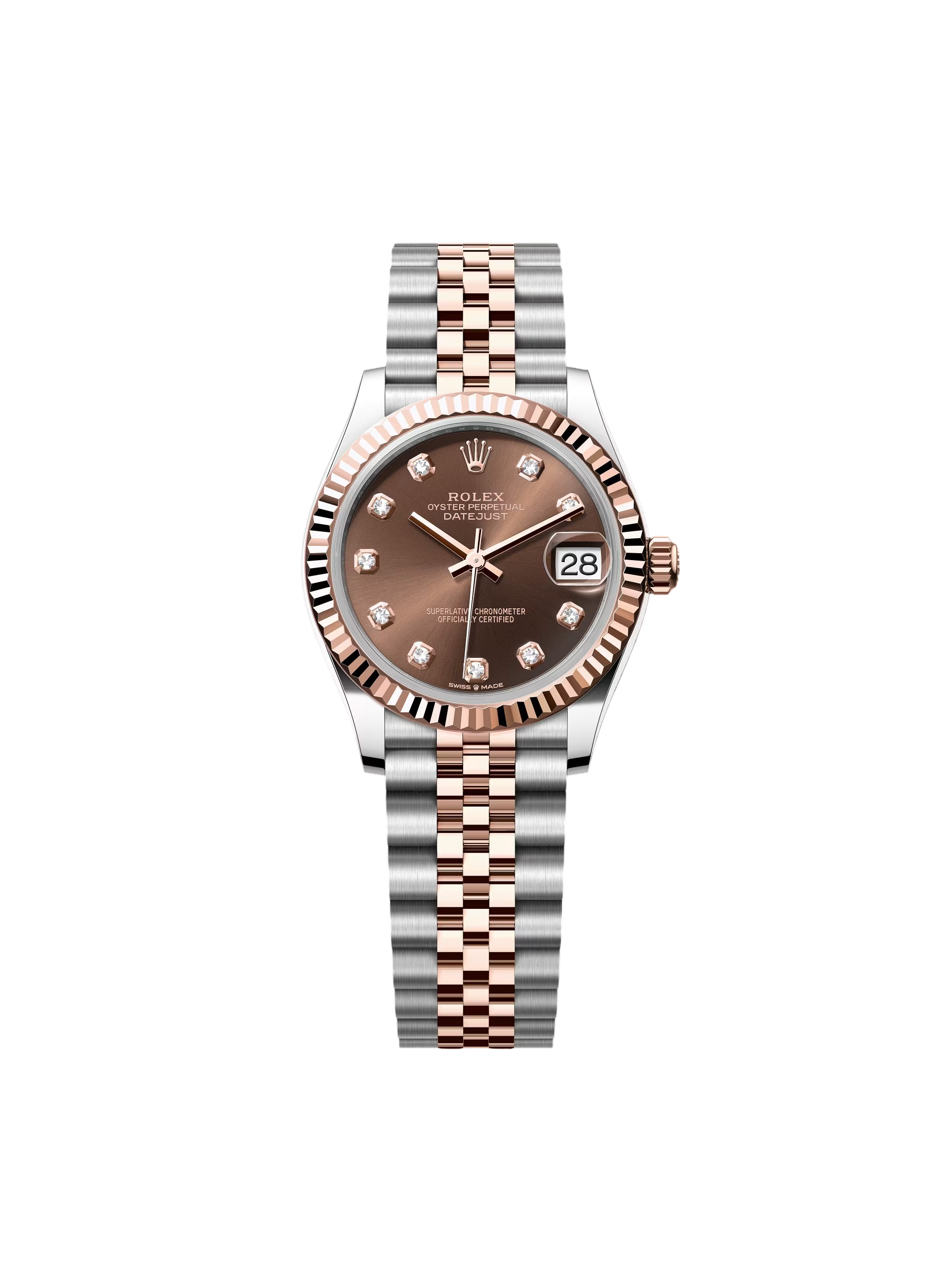 【Free Shipping】【Super Clone】RLX Datejust m278271-0027/0028 Chocolate 31mm Dial Oyster Bracelet Watch