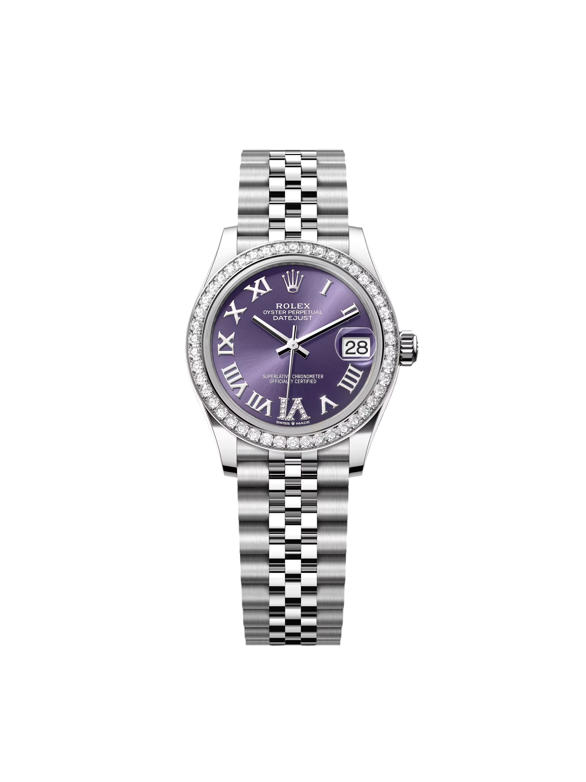 【Free Shipping】【Super Clone】RLX Datejust m278384RBR-0029/0030 Aubergine 31mm Dial Jubilee Watch