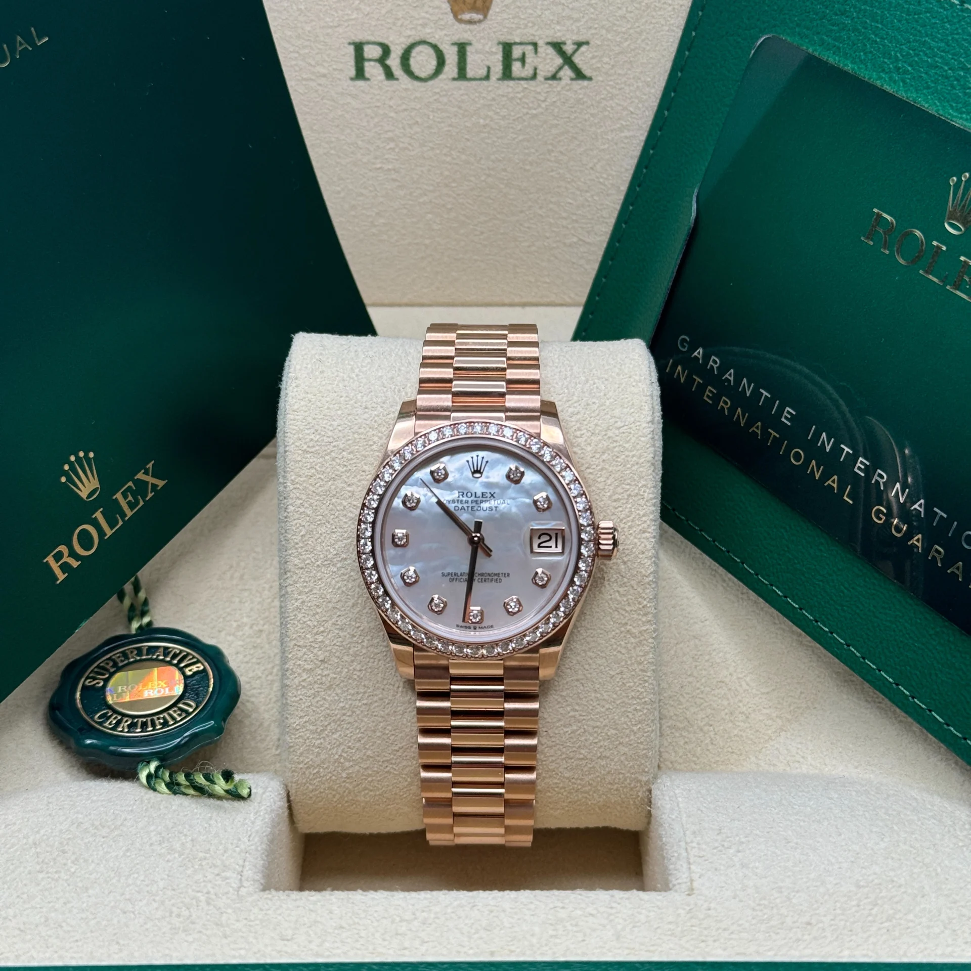 【Free Shipping】【Super Clone】RLX Datejust m278285RBR-0005 Mother-of-Pearl 31mm Dial