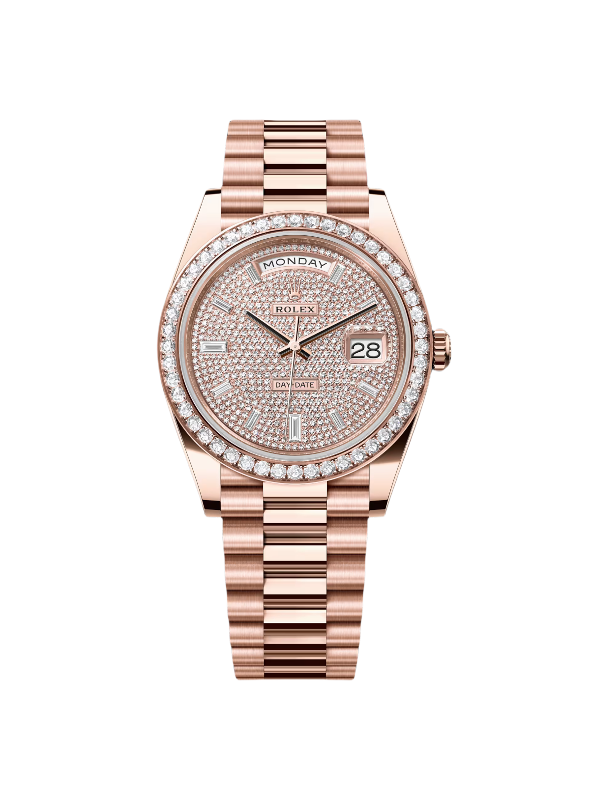 【Free Shipping】【Super Clone】RLX  Day-Date 40mm Diamonds Paved Dial 228345rbr-0002