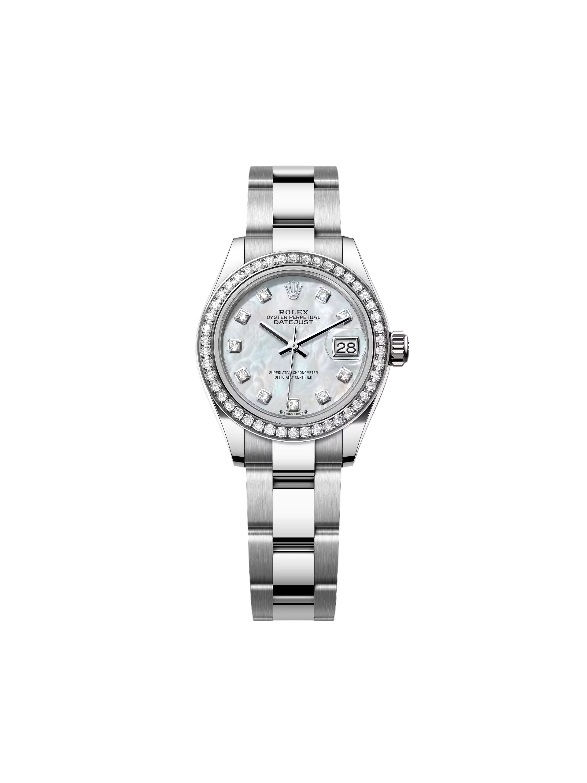【Free Shipping】【Super Clone】RLX Lady-Datejust 28mm 279384RBR White Mother-of-Pearl Dial Oyster Bracelet