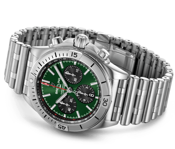 【Free Shipping】【Super Clone】Breitling Watch Chronomat B01 42 Bentley Green Bracelet