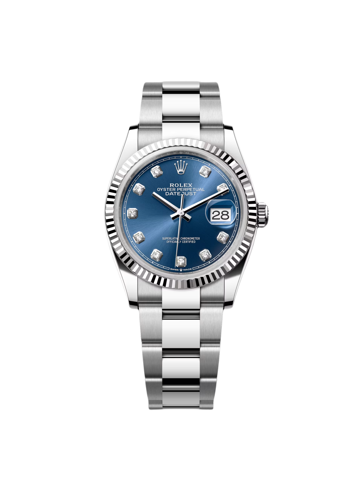 【Free Shipping】【Super Clone】RLX  Datejust 36mm 126234 Blue Diamond Dial Stainless Steel Jubilee Mens Watch