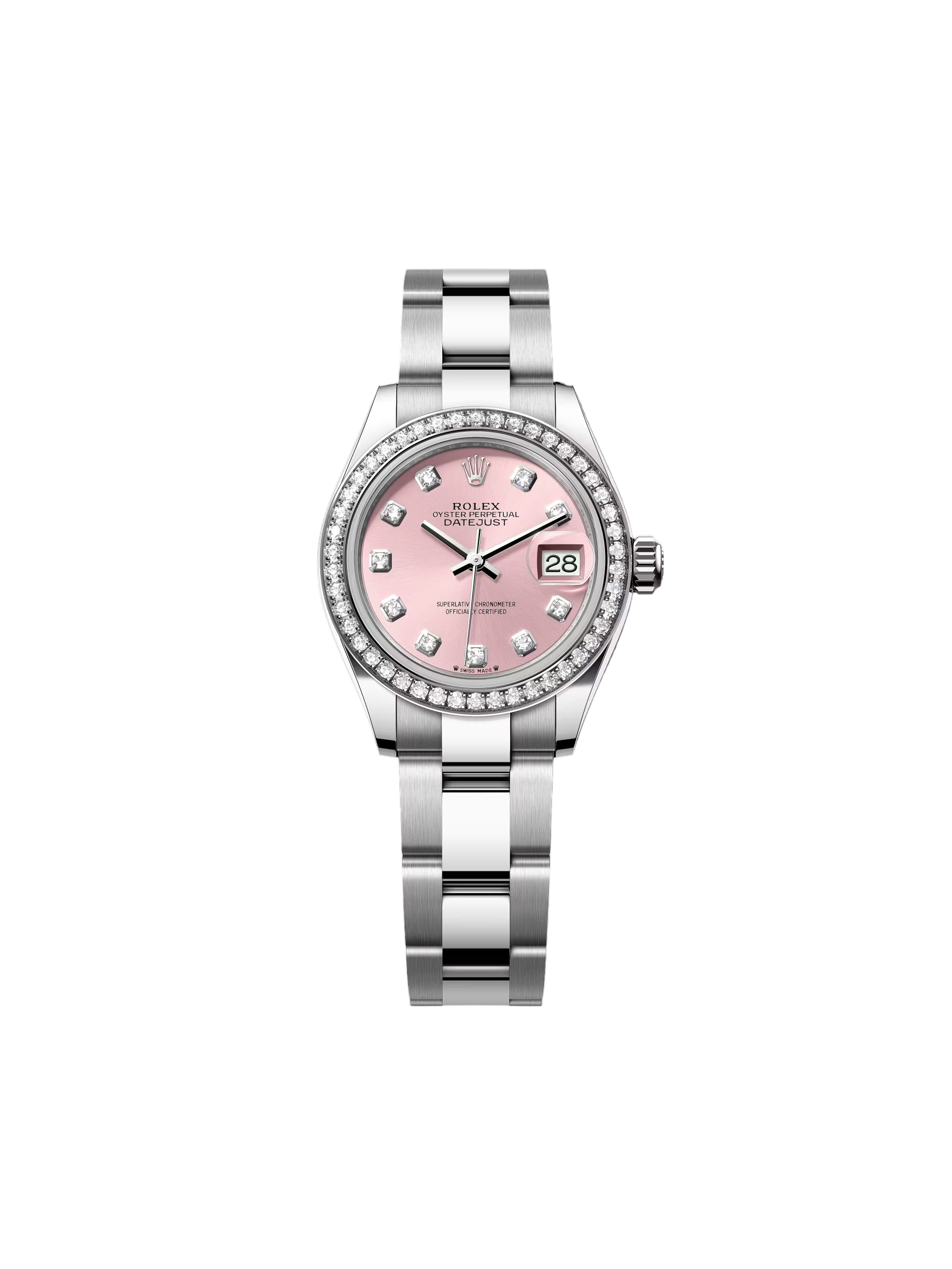 【Free Shipping】【Super Clone】RLX Lady-Datejust 28mm 279384RBR Pink Dial Oyster Bracelet