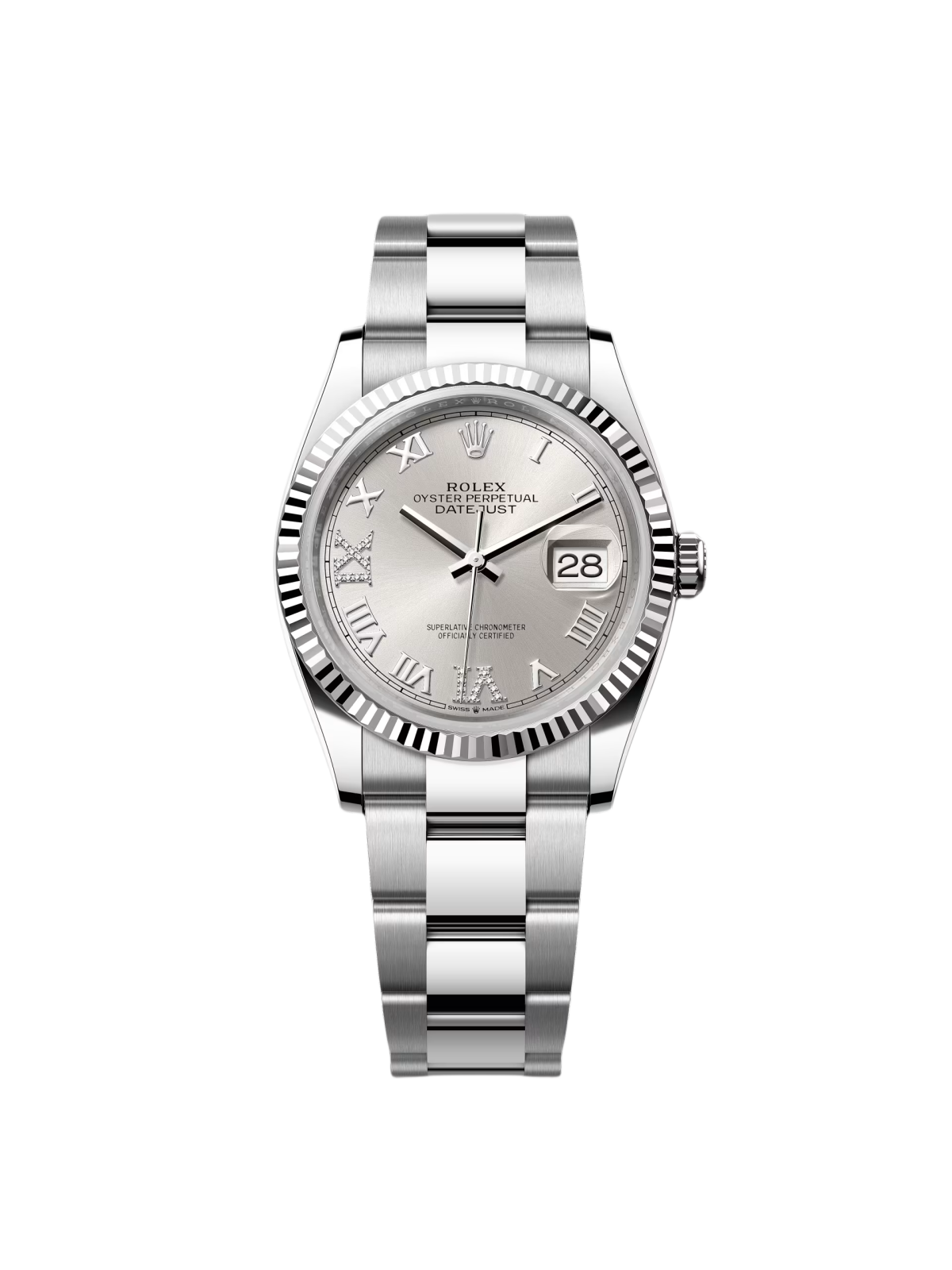 【Free Shipping】【Super Clone】RLX  Datejust 36mm 126234 White Roman Dial Oyster Stainless Steel Mens