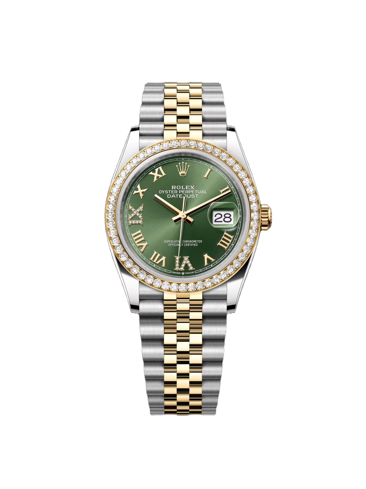 【Free Shipping】【Super Clone】RLX  Datejust 36mm 126283 Olive Green Dial Jubilee Bracelet Watch