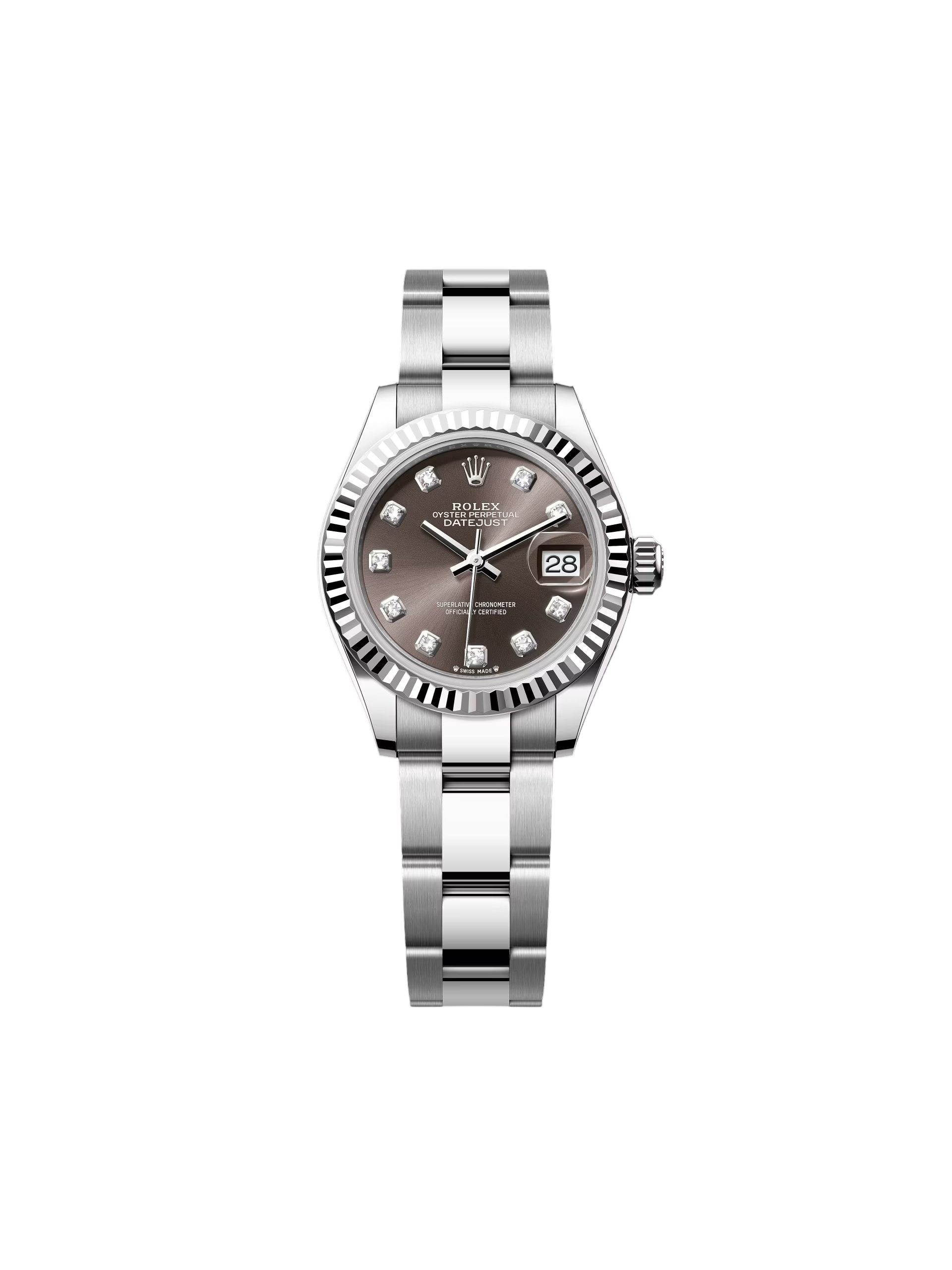 【Free Shipping】【Super Clone】RLX Lady-Datejust 28mm 279174 Dark Grey Diamond Dial Oyster Bracelet