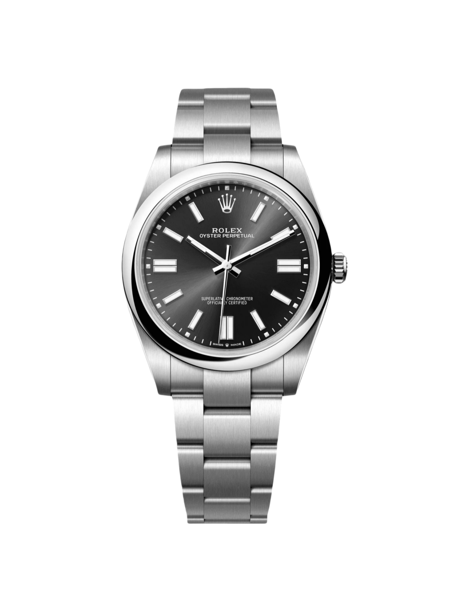 【Free Shipping】【Super Clone】RLX  Oyster-Perpetual 41mm 124300-0002 Stainless Steel Black Index Dial Watch