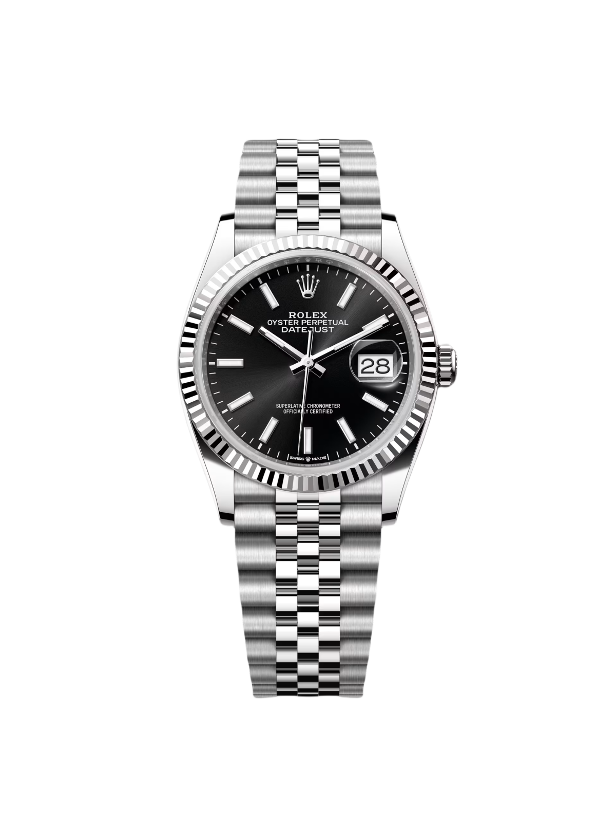 【Free Shipping】【Super Clone】 RLX  Datejust 36mm 126234 Black Index Jubilee Stainless Steel Mens Watch