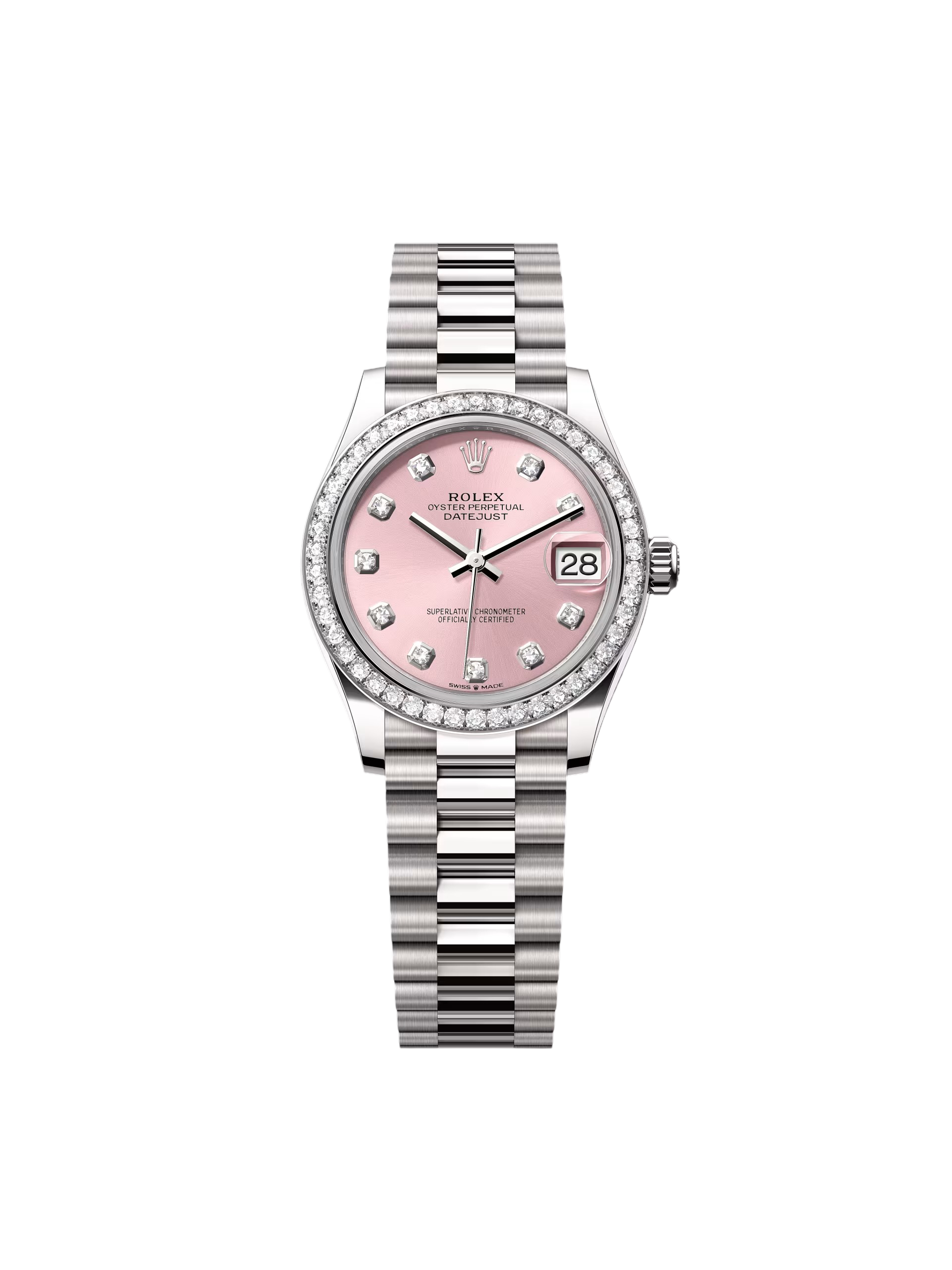 【Free Shipping】【Super Clone】RLX Datejust m278289RBR-0022 Pink Dial White Gold President Watch