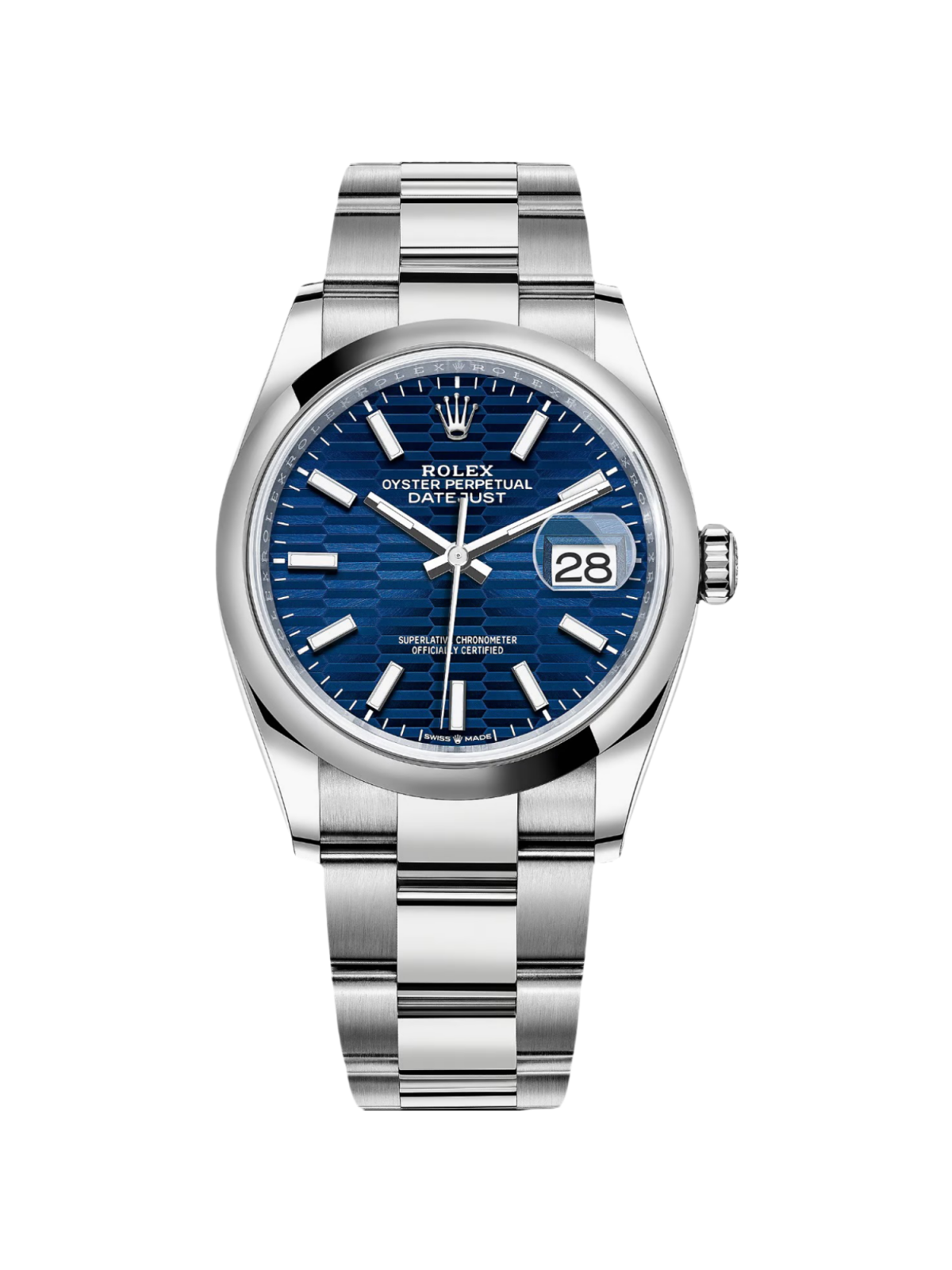 【Free Shipping】【Super Clone】RLX  Datejust 36mm 126200 Oyster Perpetual Blue Fluted Motif Dial Jubilee Stainless Steel