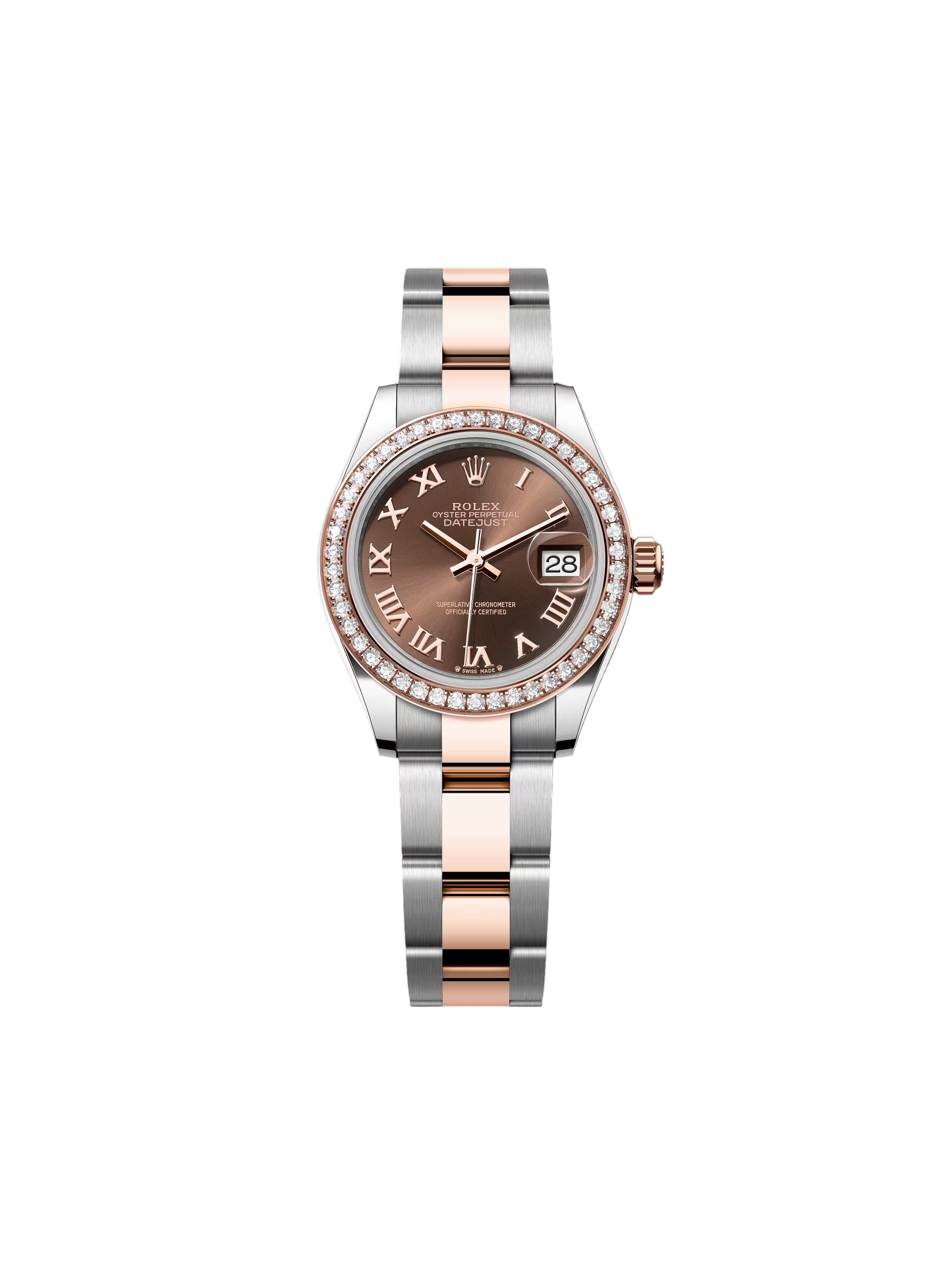 【Free Shipping】【Super Clone】RLX Lady-Datejust 28mm 279381RBR Chocolate Roman Dial Oyster Bracelet