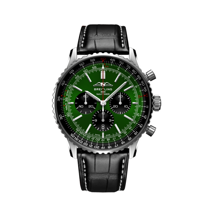 【Free Shipping】【Super Clone】Breitling AB0137241L1P1 Navitimer B01 Green Dial