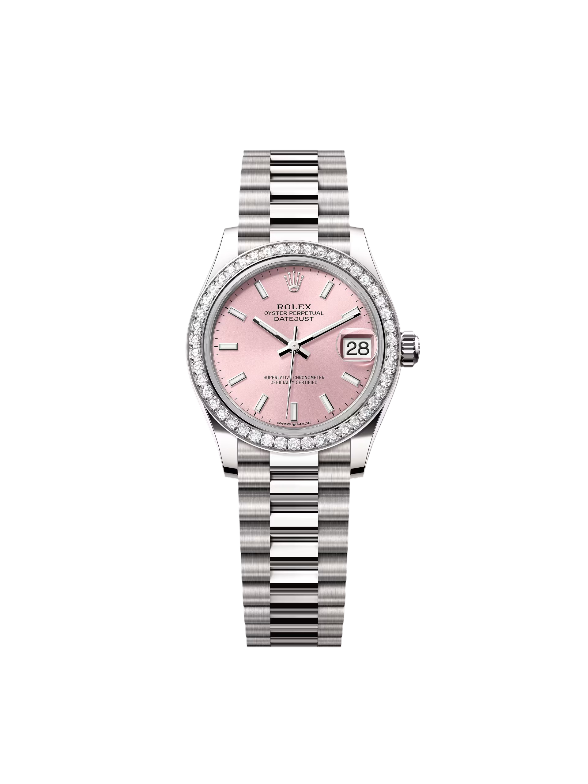 【Free Shipping】【Super Clone】RLX Datejust m278289RBR-0013 Pink Dial White Gold President Watch