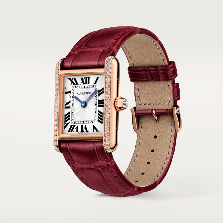 【Free Shipping】【Super Clone】TANK LOUIS  Rose Gold Diamond 22mm