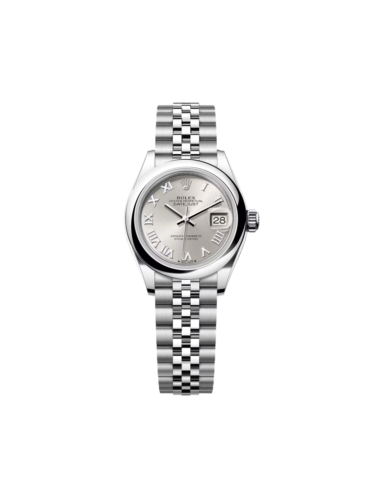 【Free Shipping】【Super Clone】RLX Lady-Datejust 28mm  m279160 Oyster Perpetual Silver Dial Oyster Bracelet