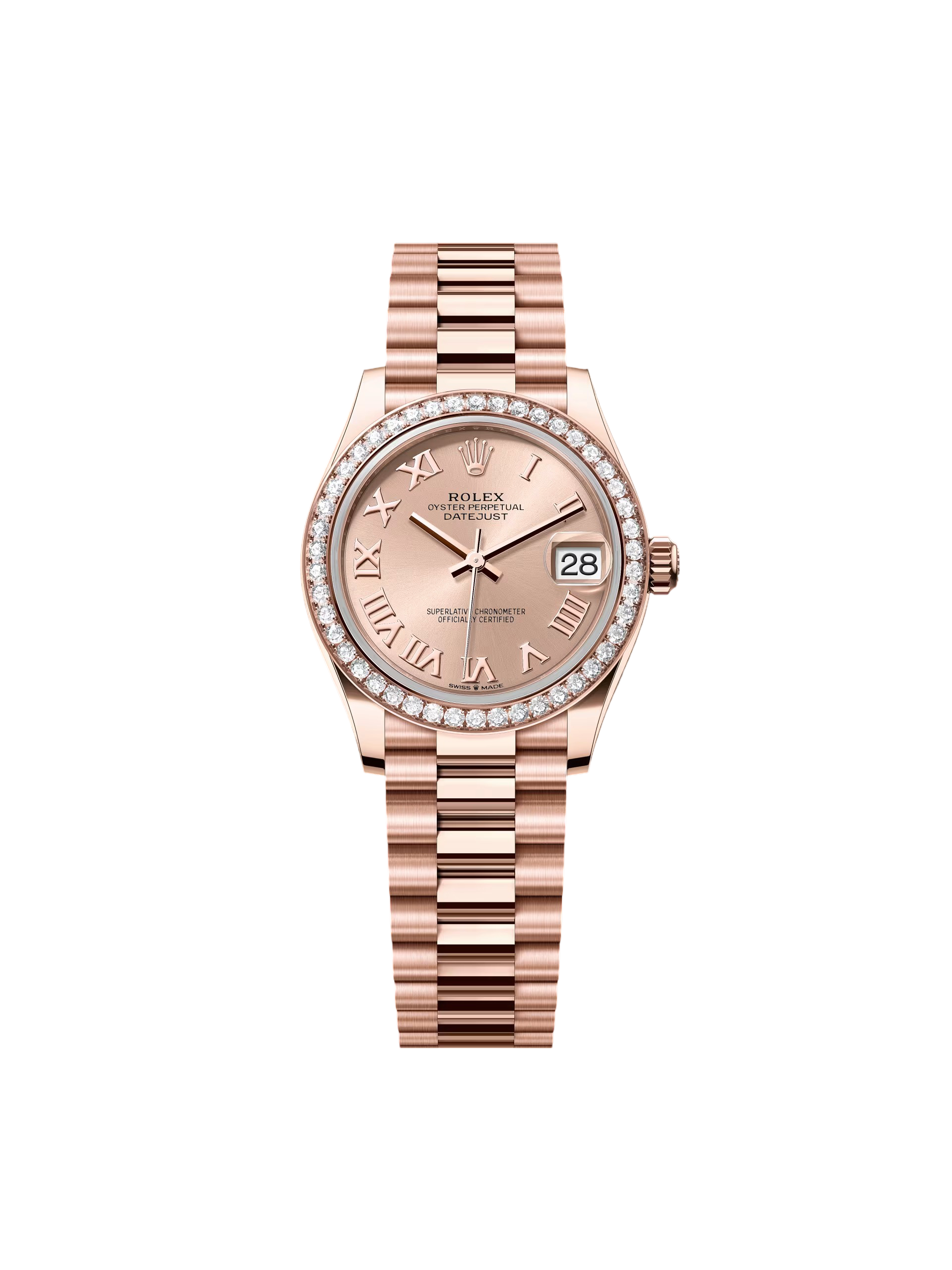【Free Shipping】【Super Clone】RLX Datejust m278285RBR-0029 Rosé Roman Dial 31mm