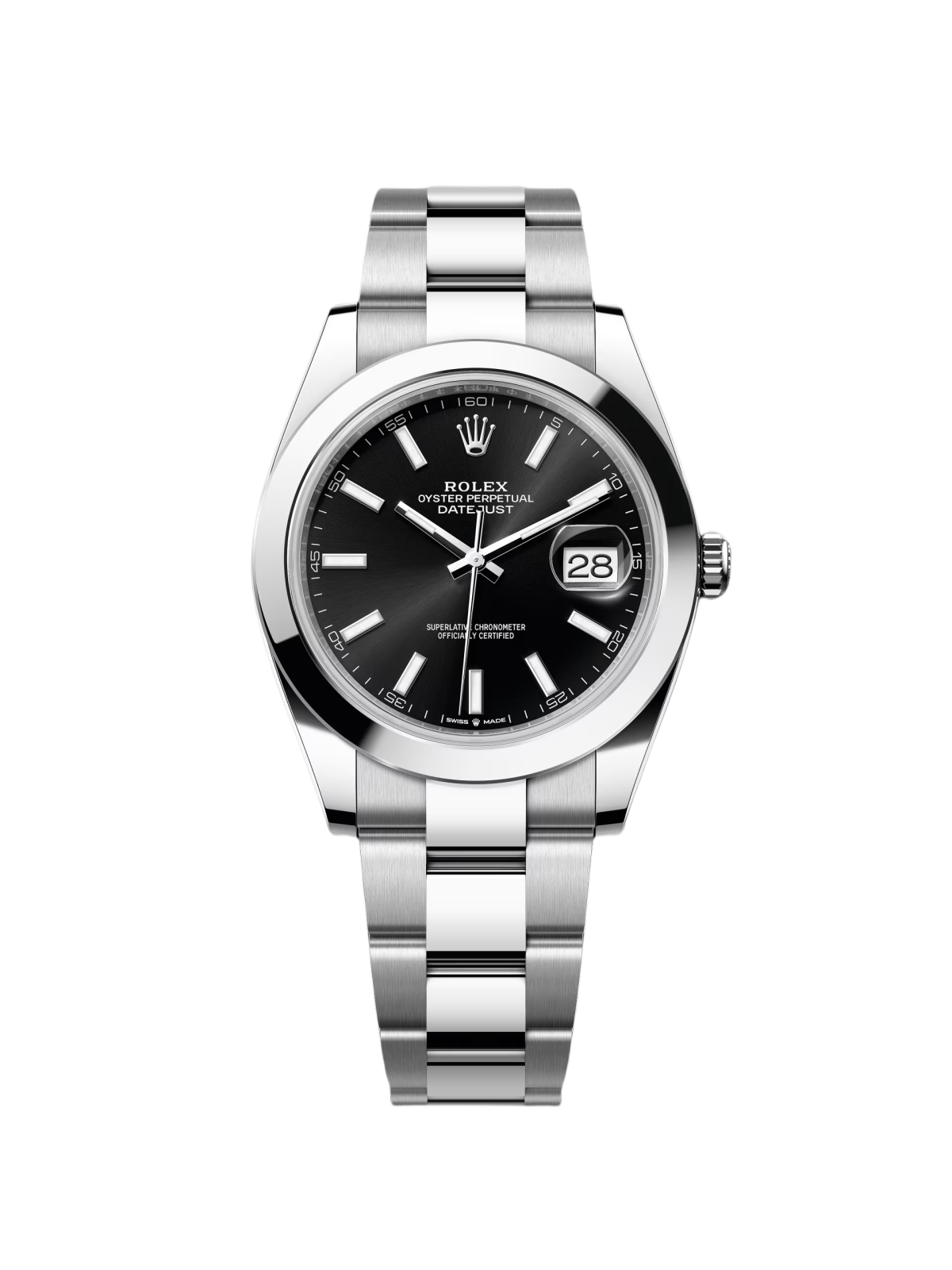 【Free Shipping】【Super Clone】RLX Datejust 41mm 126300 Black Index Oyster 41mm Stainless Steel Watch