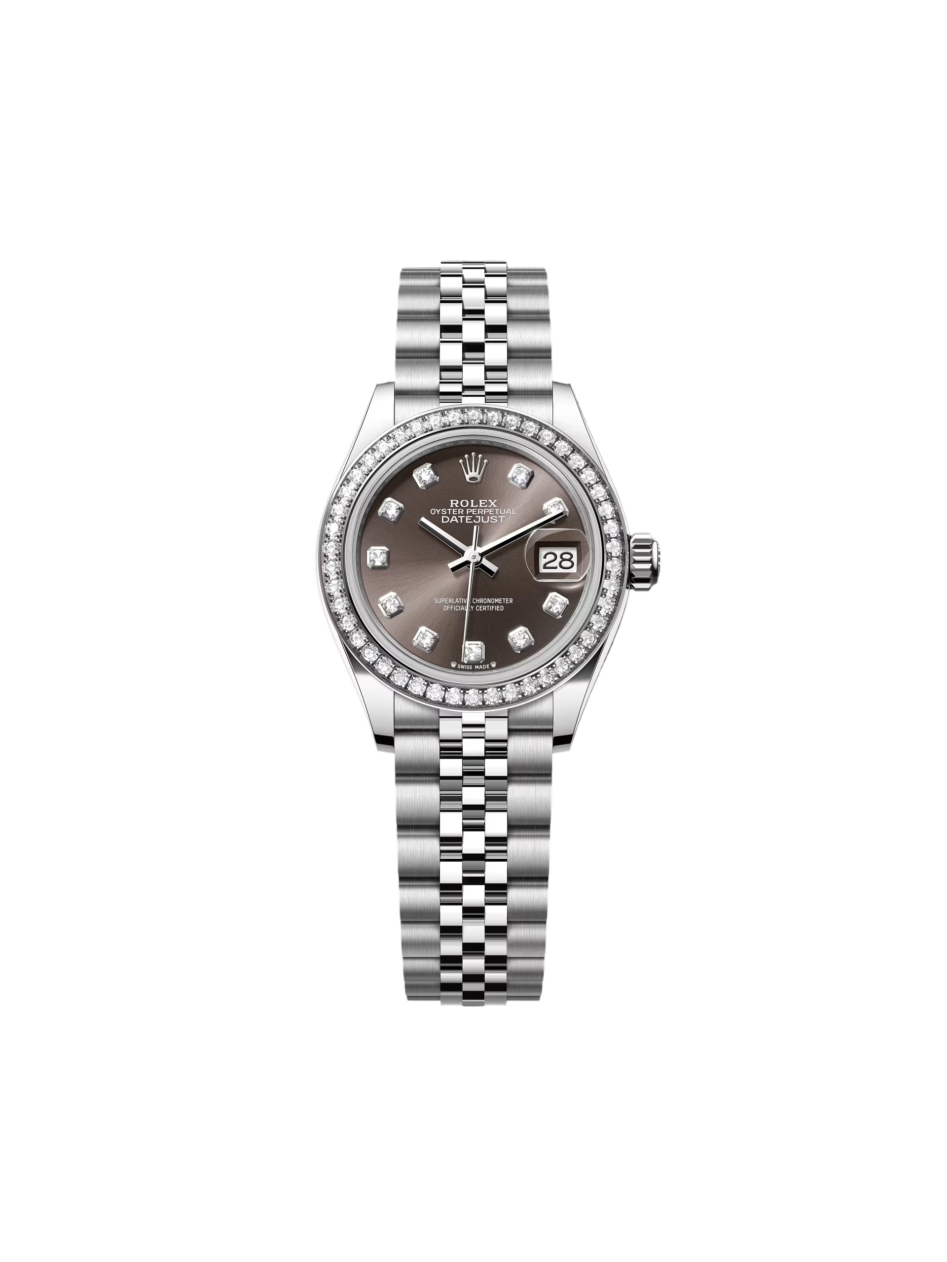 【Free Shipping】【Super Clone】RLX Lady-Datejust 28mm 279384RBR Dark Gray set with Diamonds