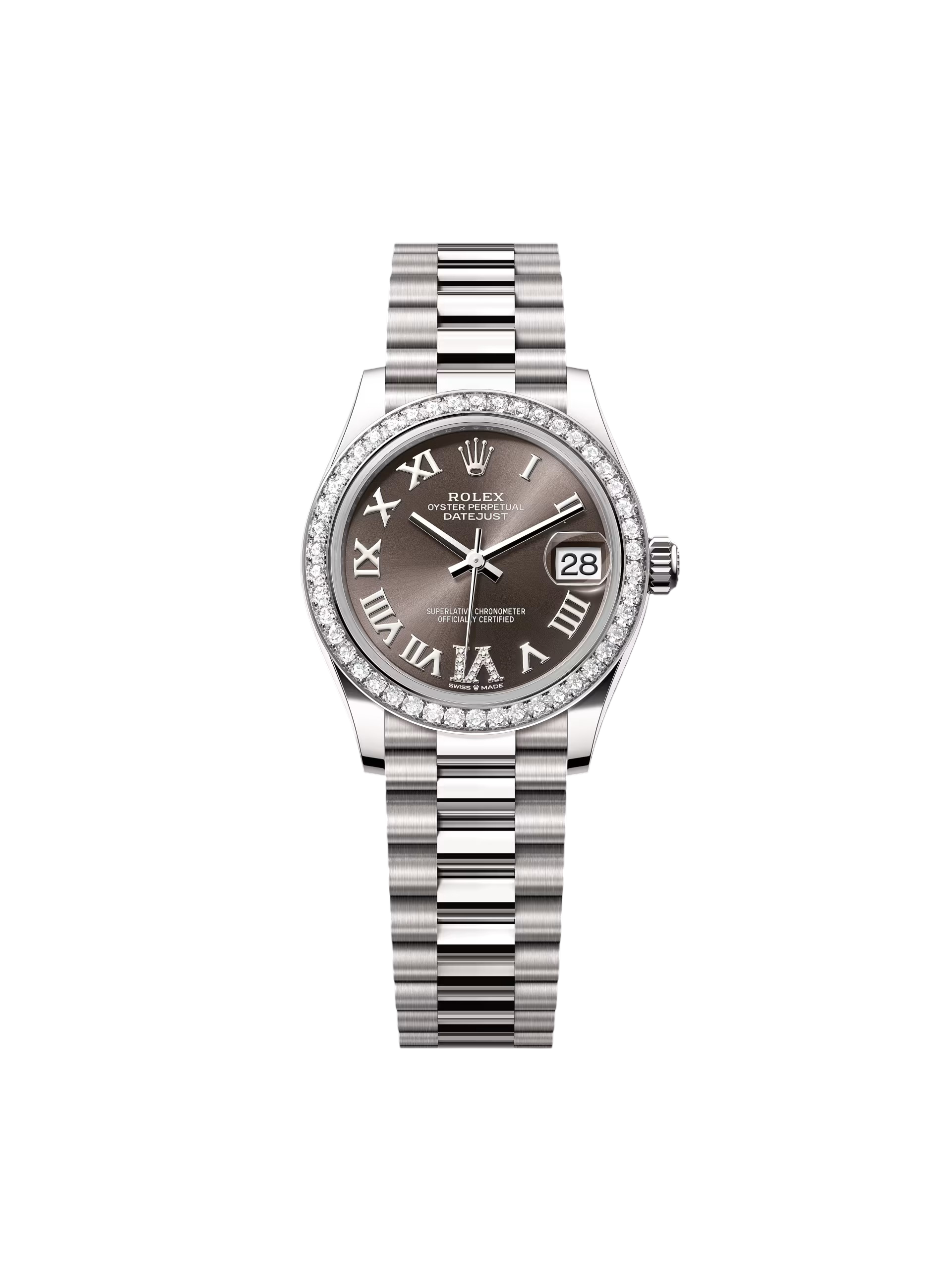 【Free Shipping】【Super Clone】RLX Datejust m278289RBR-0020 Dark Grey Dial White Gold President