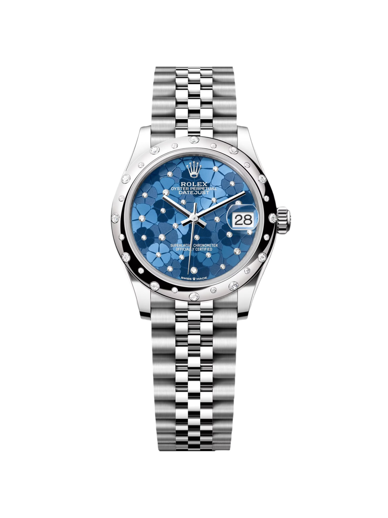 【Free Shipping】【Super Clone】RLX Datejust m278344-0037/0038 Blue Floral Motif Dial 31mm Oyster