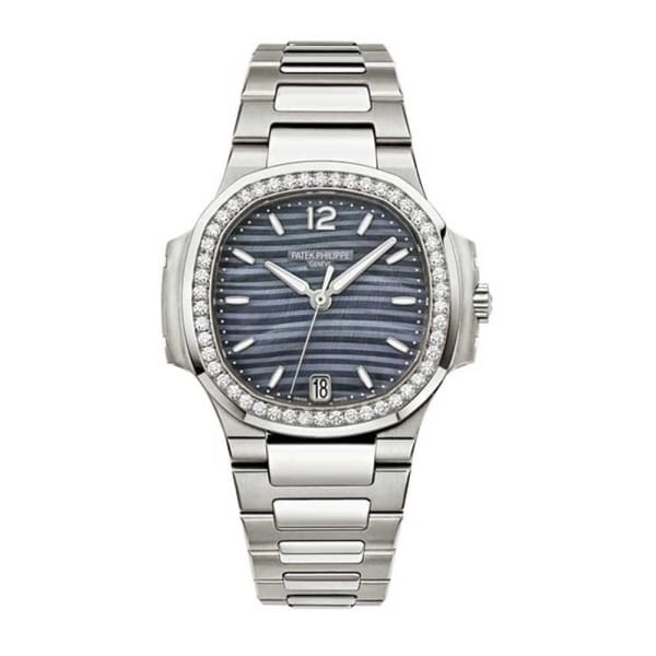 【Free Shipping】【Super Clone】Patek Philippe Nautilus Blue Tinted Mother Of Pearl Dial Automatic Ladies Diamond Watch 7018/1A-010